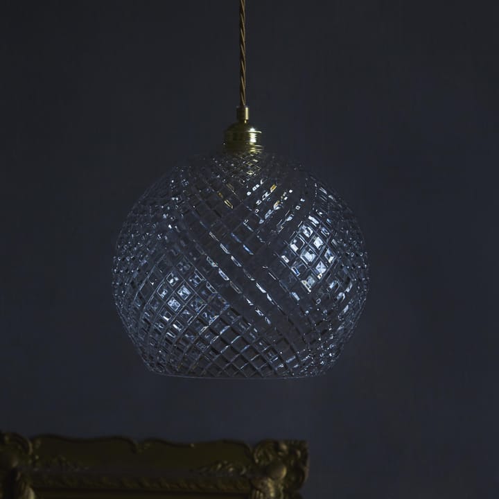 Rowan kattovalaisin Crystal, Ø 22 cm, Small check kultajohdolla EBB & FLOW