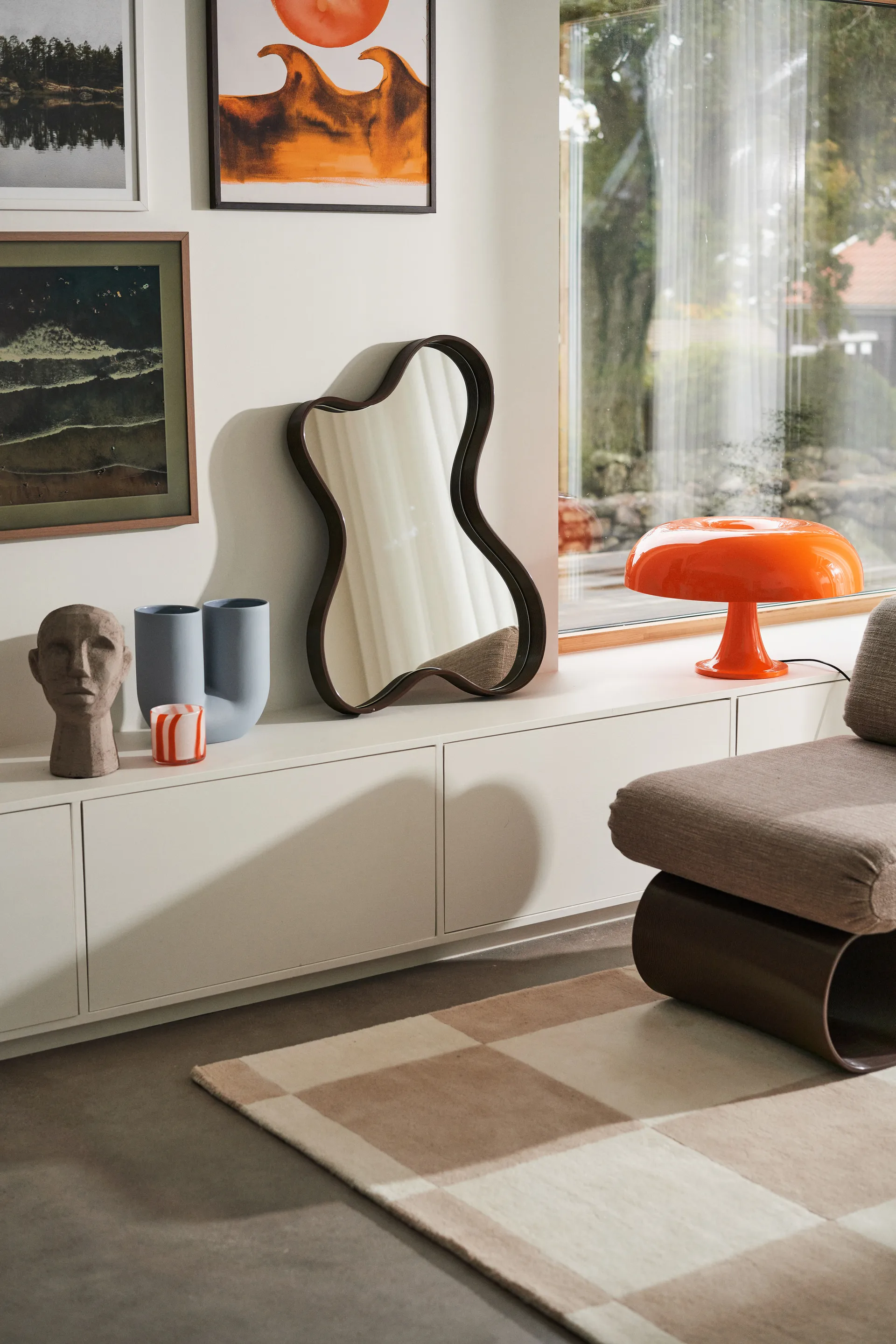 Pebble peili small 56x76 cm, Chocolate Ekbacken Studios