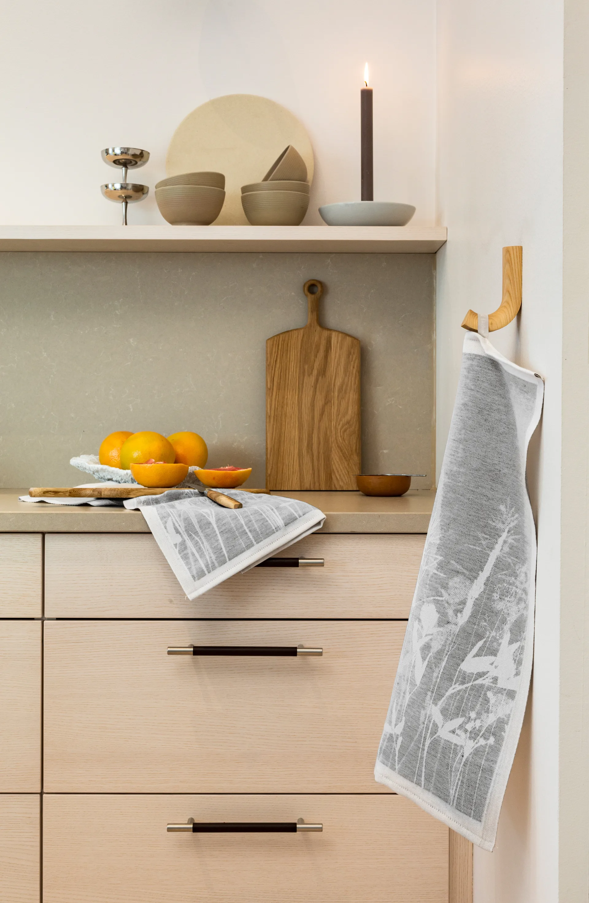 Airy keittiöpyyheliina 35x50 cm, Harmaa Ekelund Linneväveri