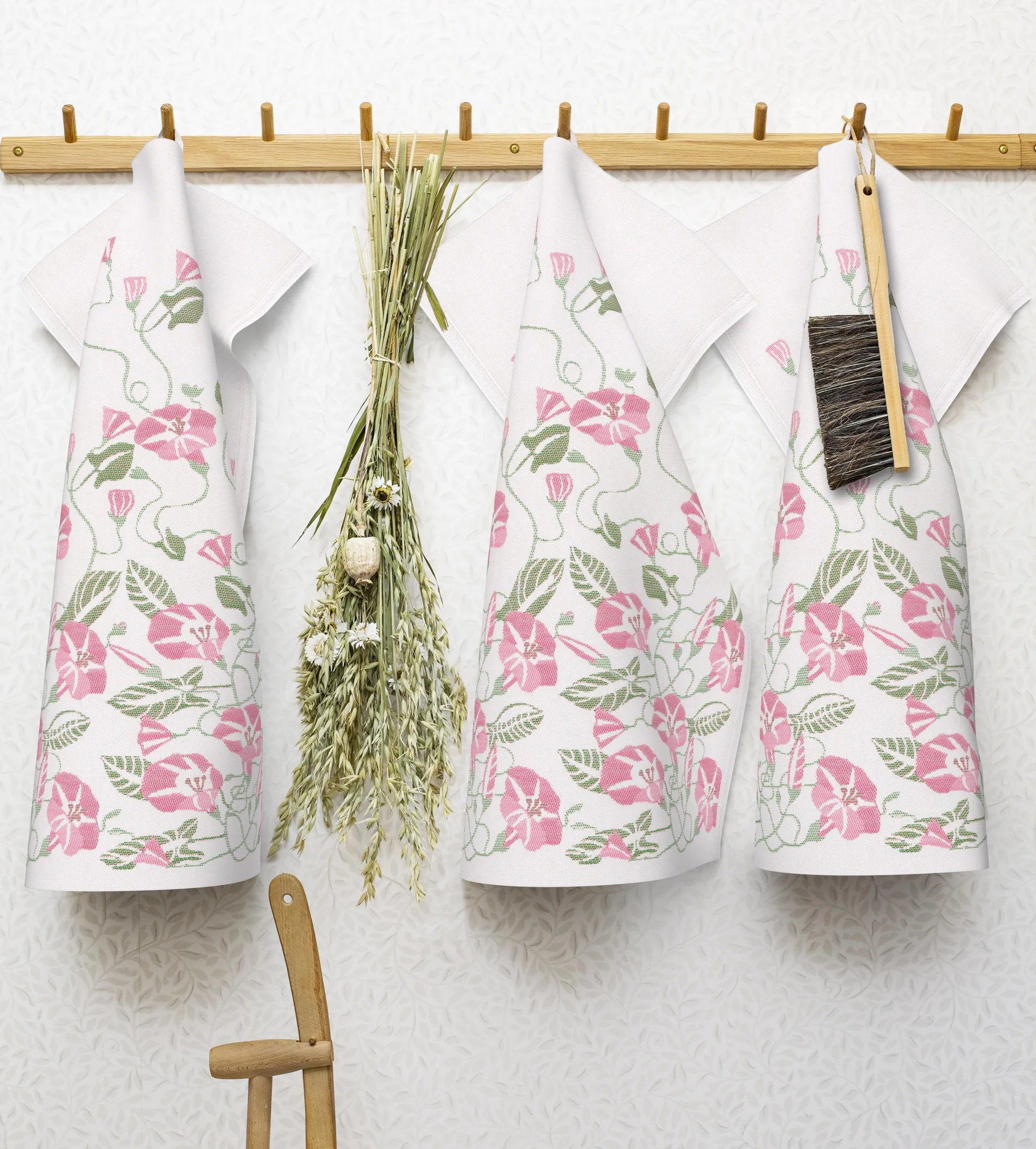 Åkervinda keittiöpyyhe 48x70 cm, Vaaleanpunainen Ekelund Linneväveri