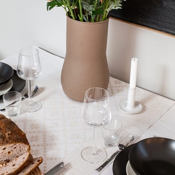 Åttebladrose kaitaliina 50 x 150 cm - Beige - Ekelund Linneväveri