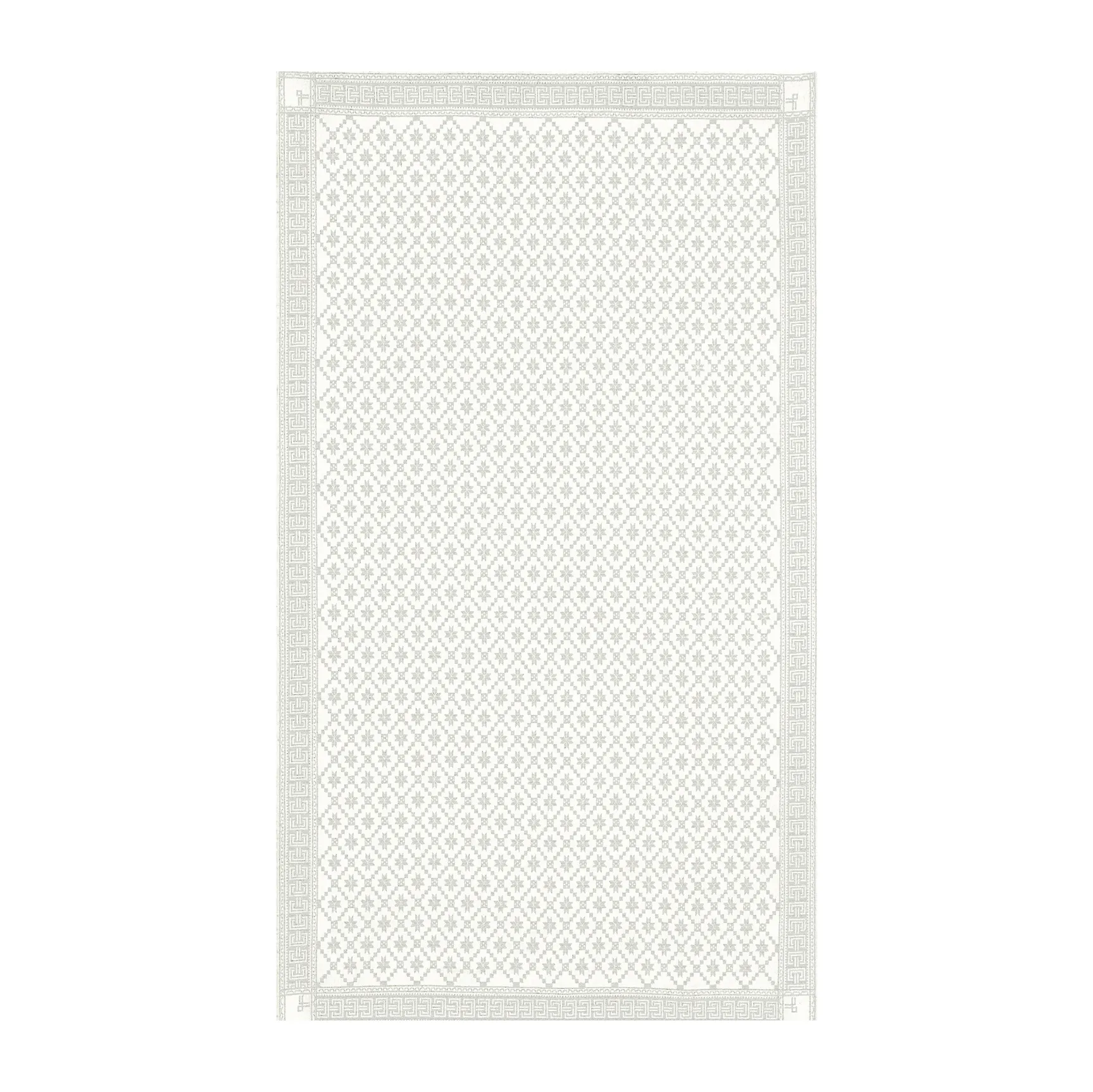 Åttebladrose pöytäliina beige, 150 x 260 cm Ekelund Linneväveri