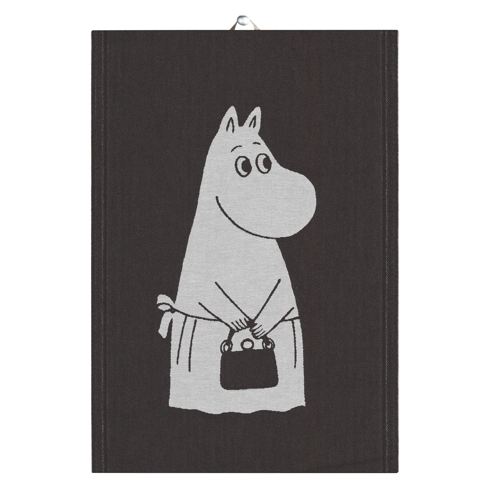 Big Muumimamma -keittiöpyyhe 35 x 50 cm, Musta Ekelund Linneväveri