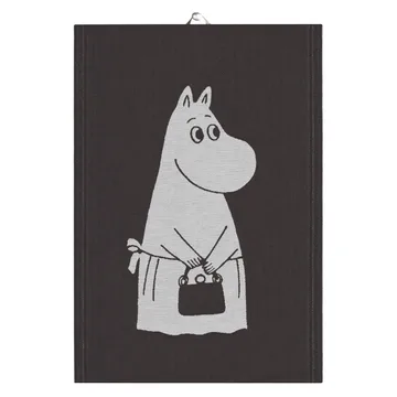 Big Muumimamma -keittiöpyyhe 35 x 50 cm - Musta - Ekelund Linneväveri