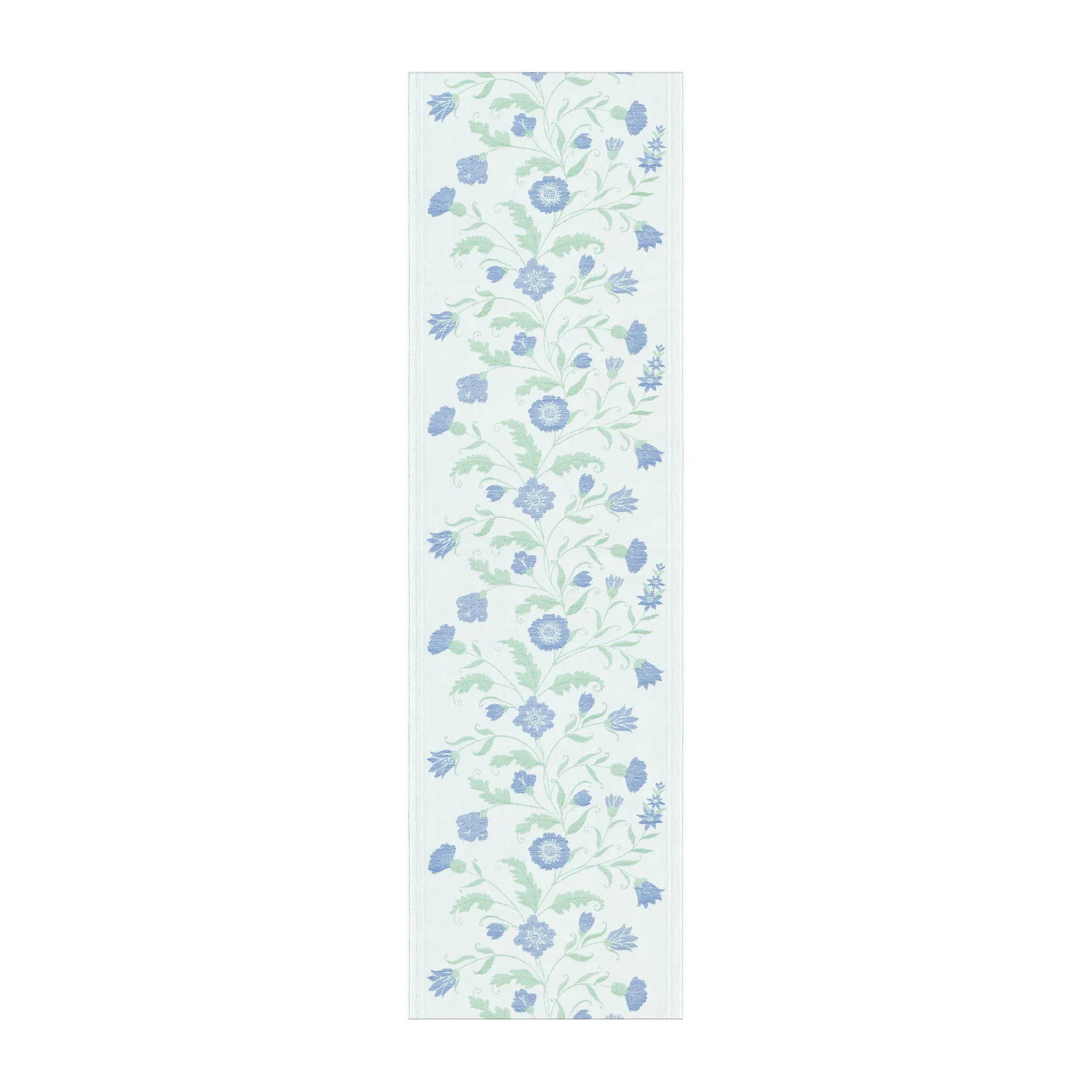 Blö blom -kaitaliina, 35 x 120 cm Ekelund Linneväveri