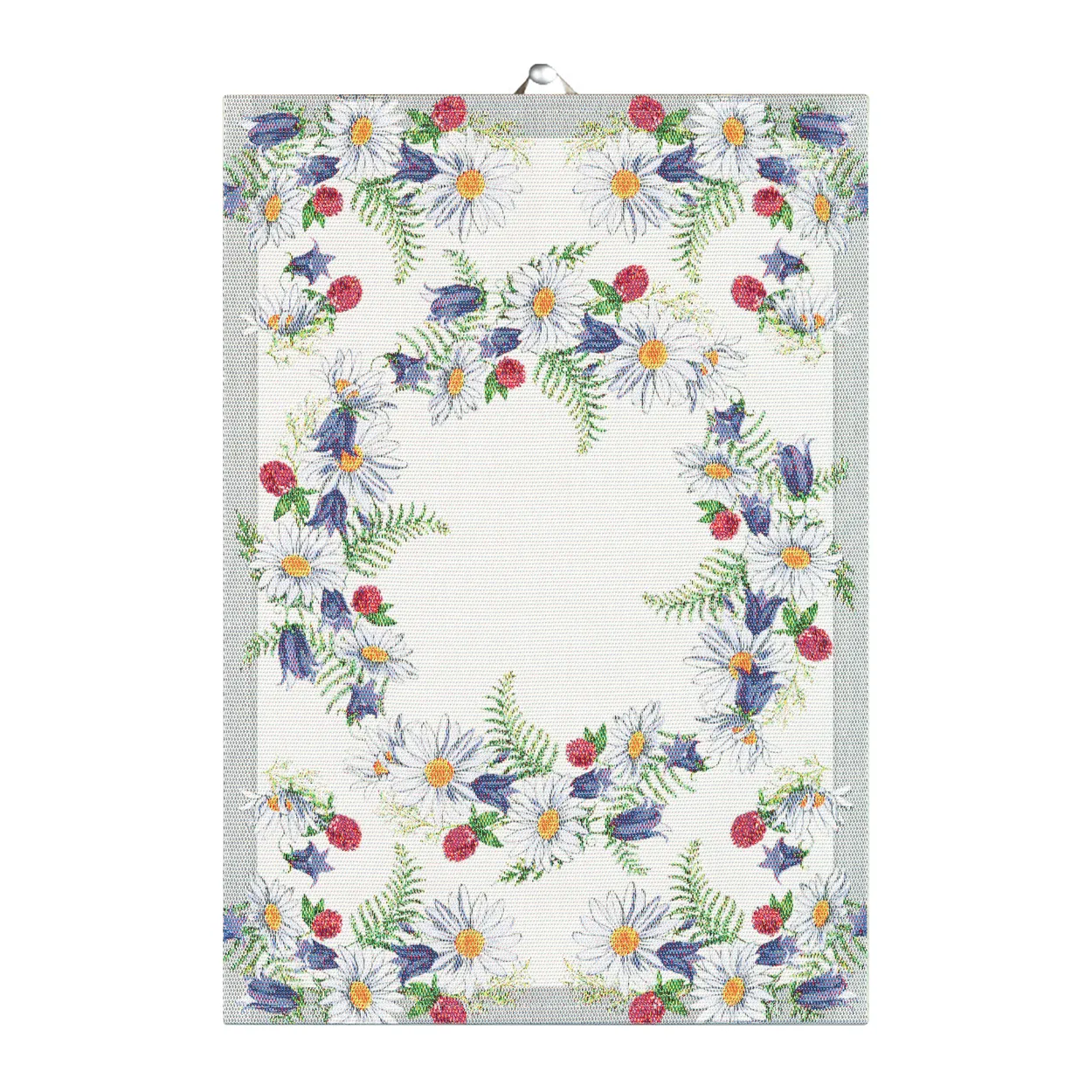 Ekelund Linneväveri Blomkrans keittiöpyyhe 35x50 cm Multi