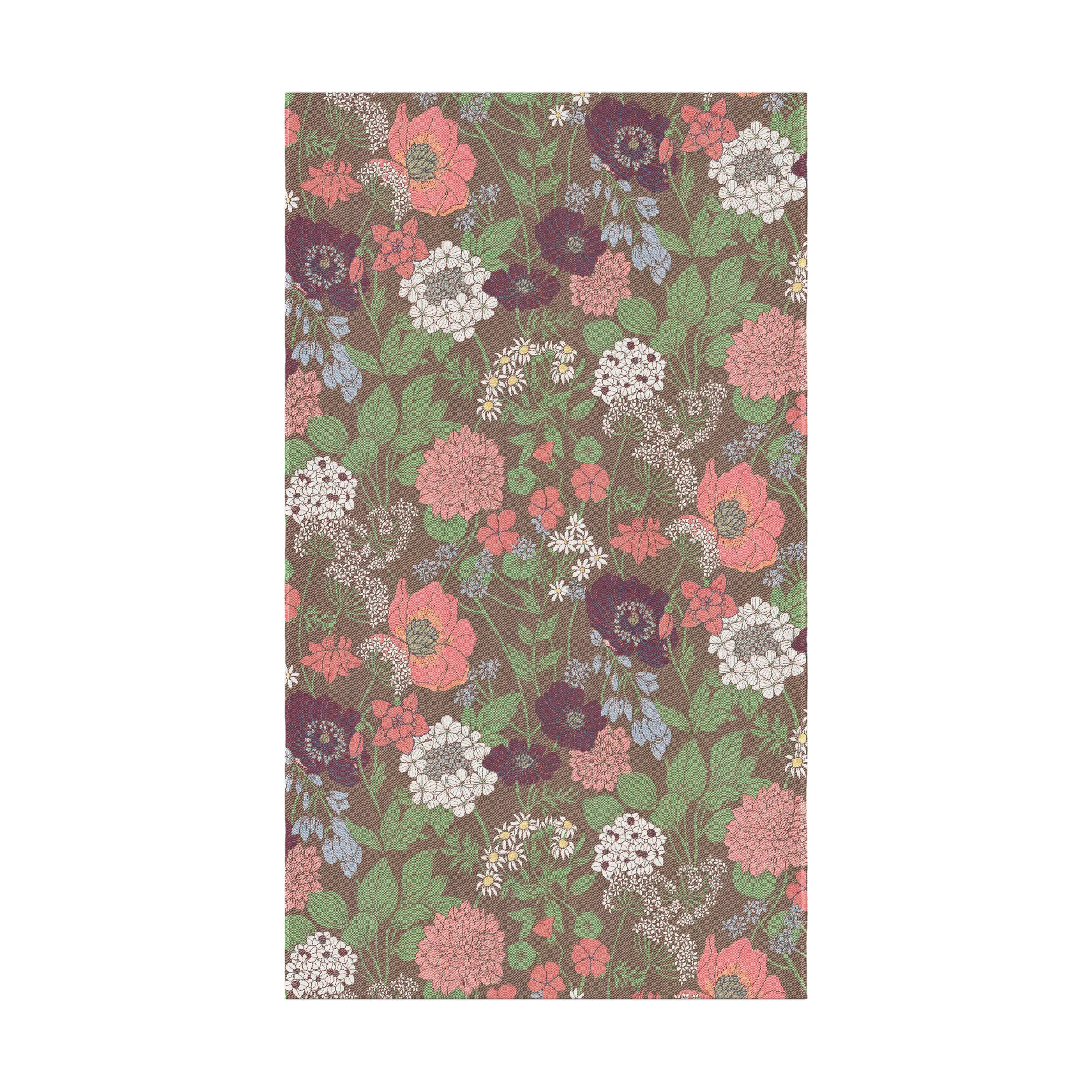 Blomsterfång pöytäliina 145x250 cm, Monivärinen Ekelund Linneväveri