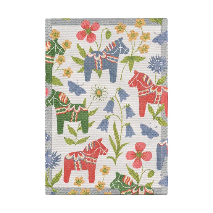 Blomsterhäst keittiöpyyhe 35x50 cm - Monivärinen - Ekelund Linneväveri