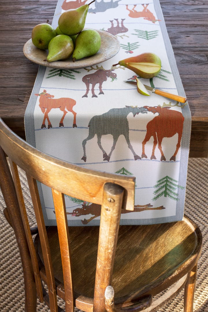 Clumsy moose -kaitaliina, 35 x 120 cm Ekelund Linneväveri