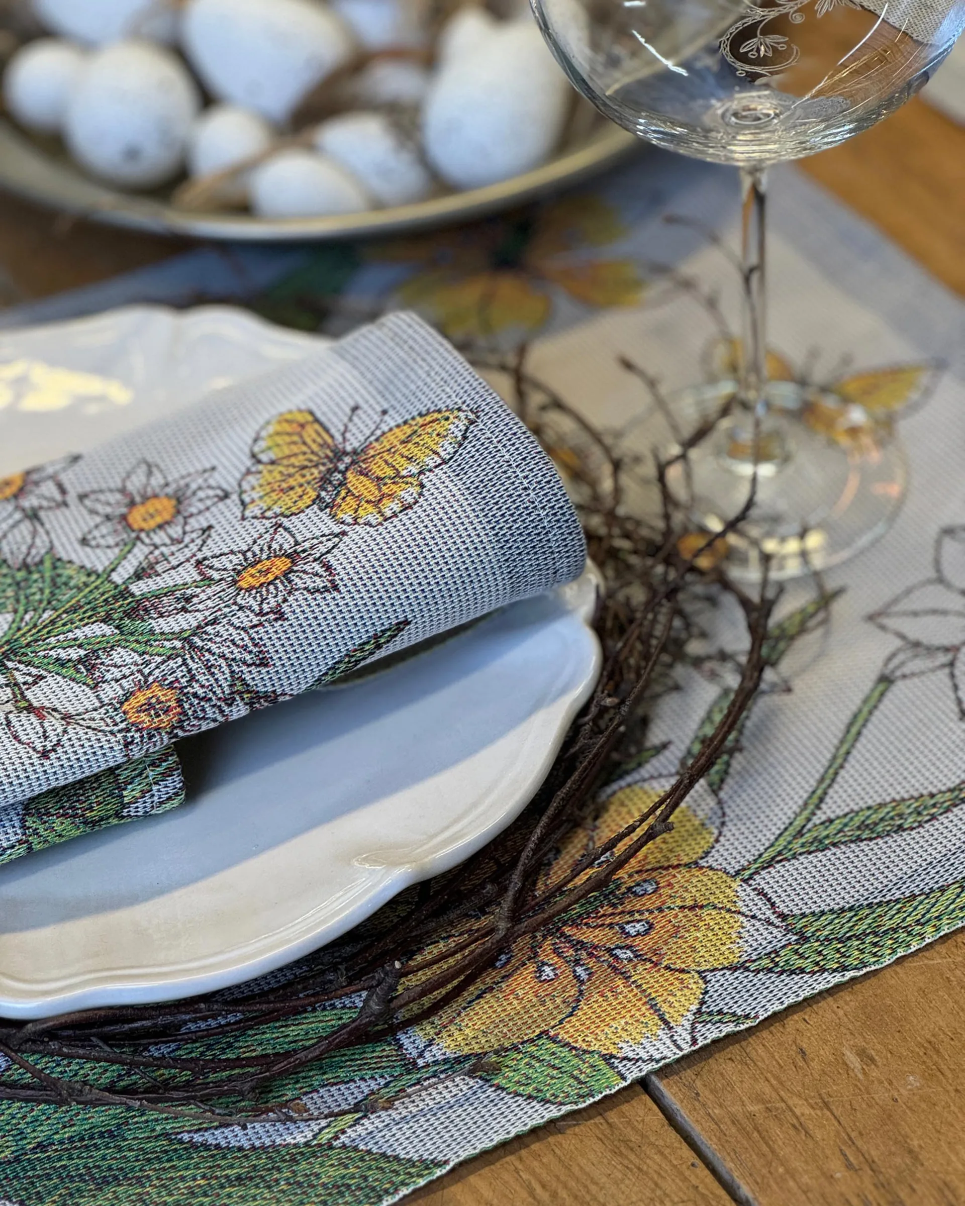 Daffodil pöytätabletti 35x48 cm, Keltainen Ekelund Linneväveri