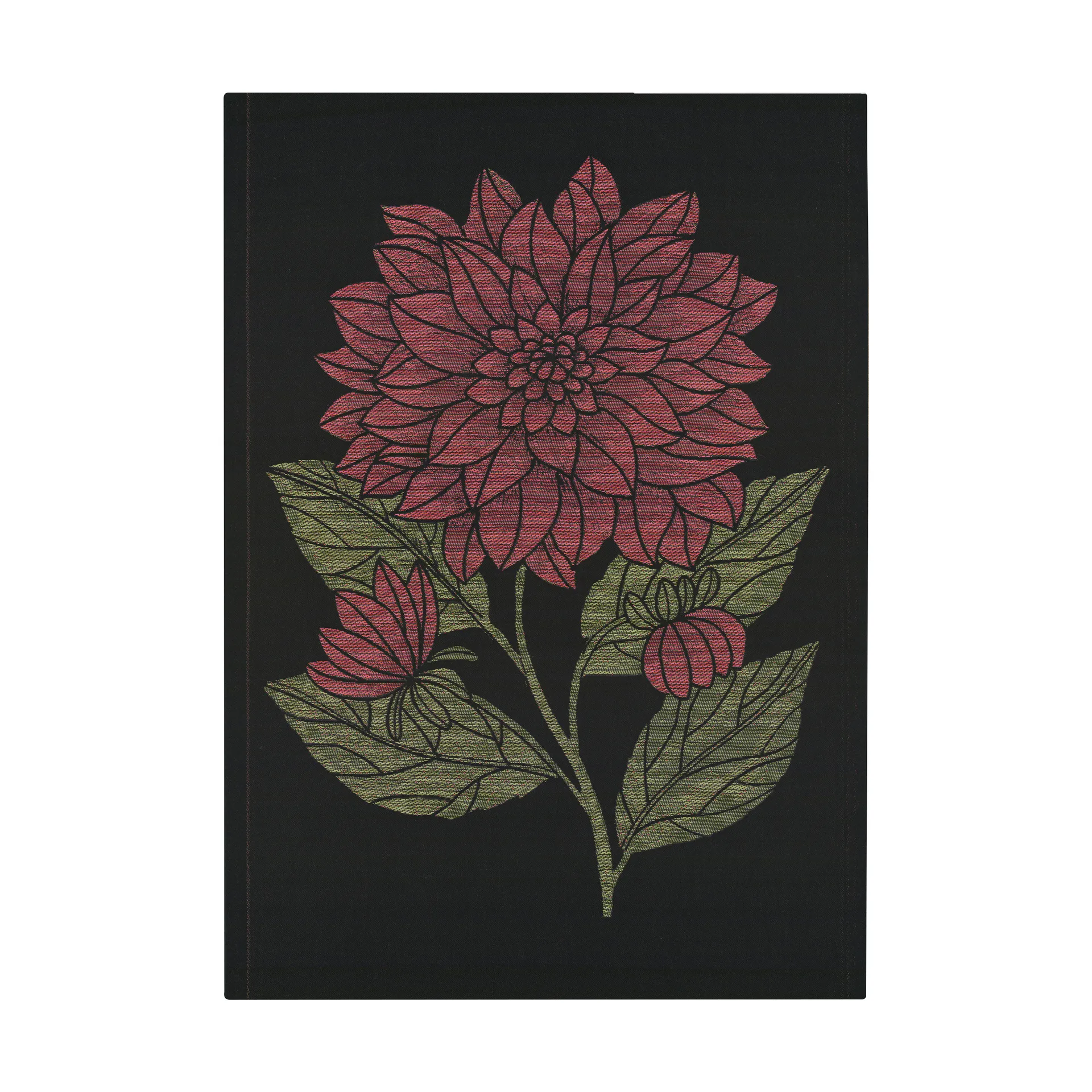 Dahlia keittiöpyyhe 48x70 cm, Punainen-musta-vihreä Ekelund Linneväveri