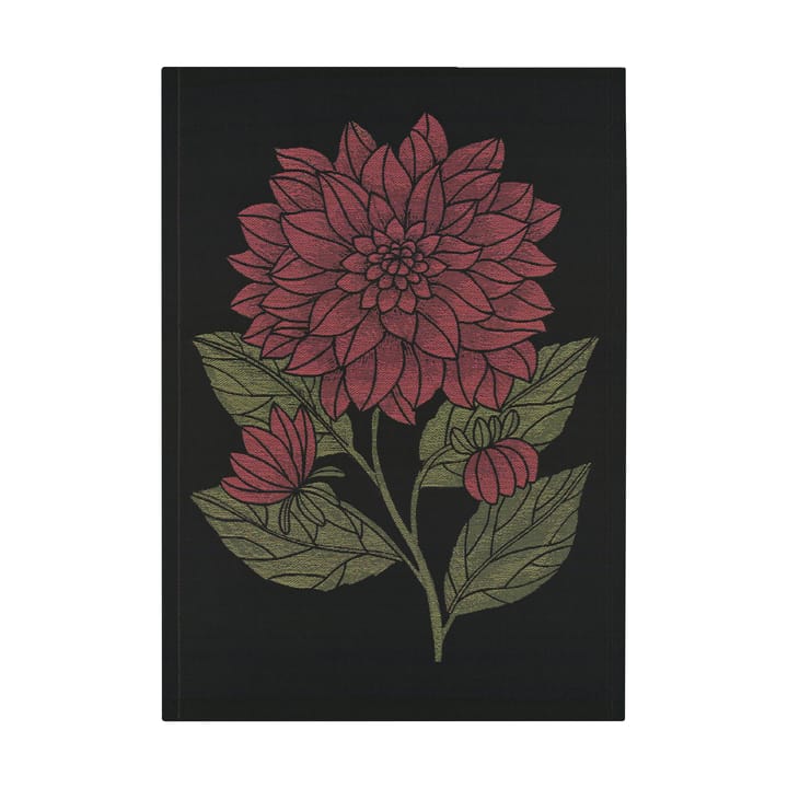 Dahlia keittiöpyyhe 48x70 cm - Punainen-musta-vihreä - Ekelund Linneväveri