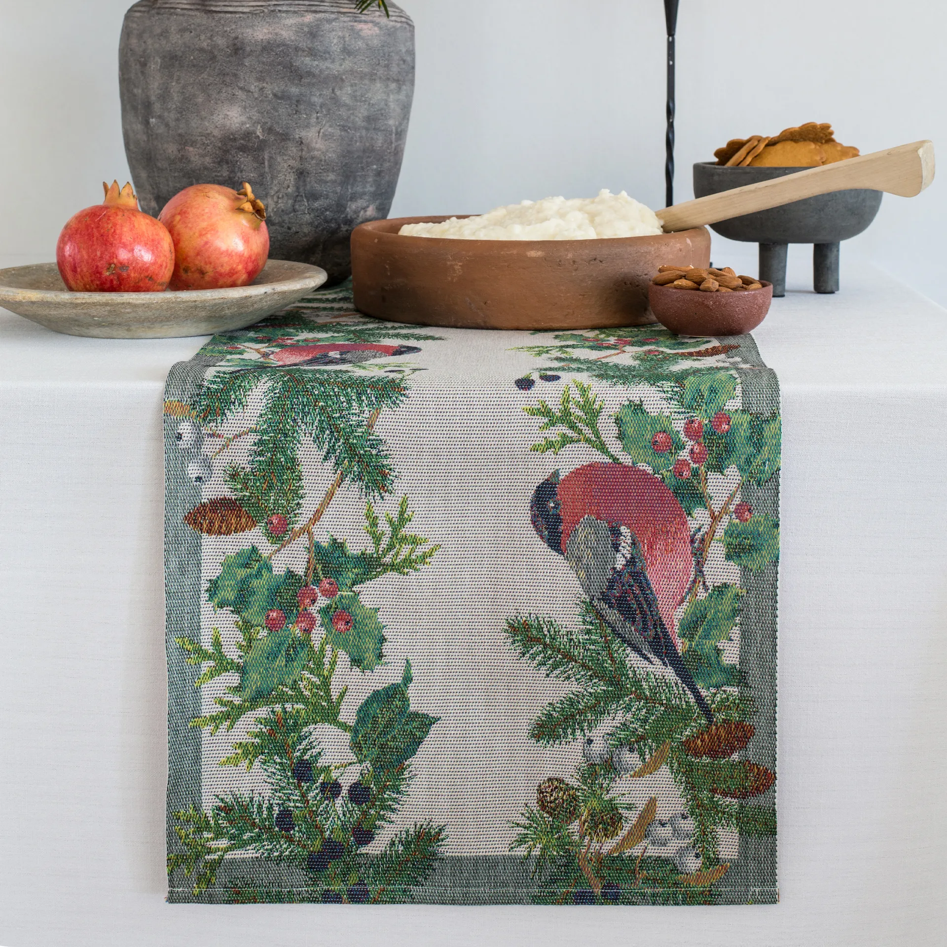 Domherre kaitaliina 35x120 cm, Multi Ekelund Linneväveri