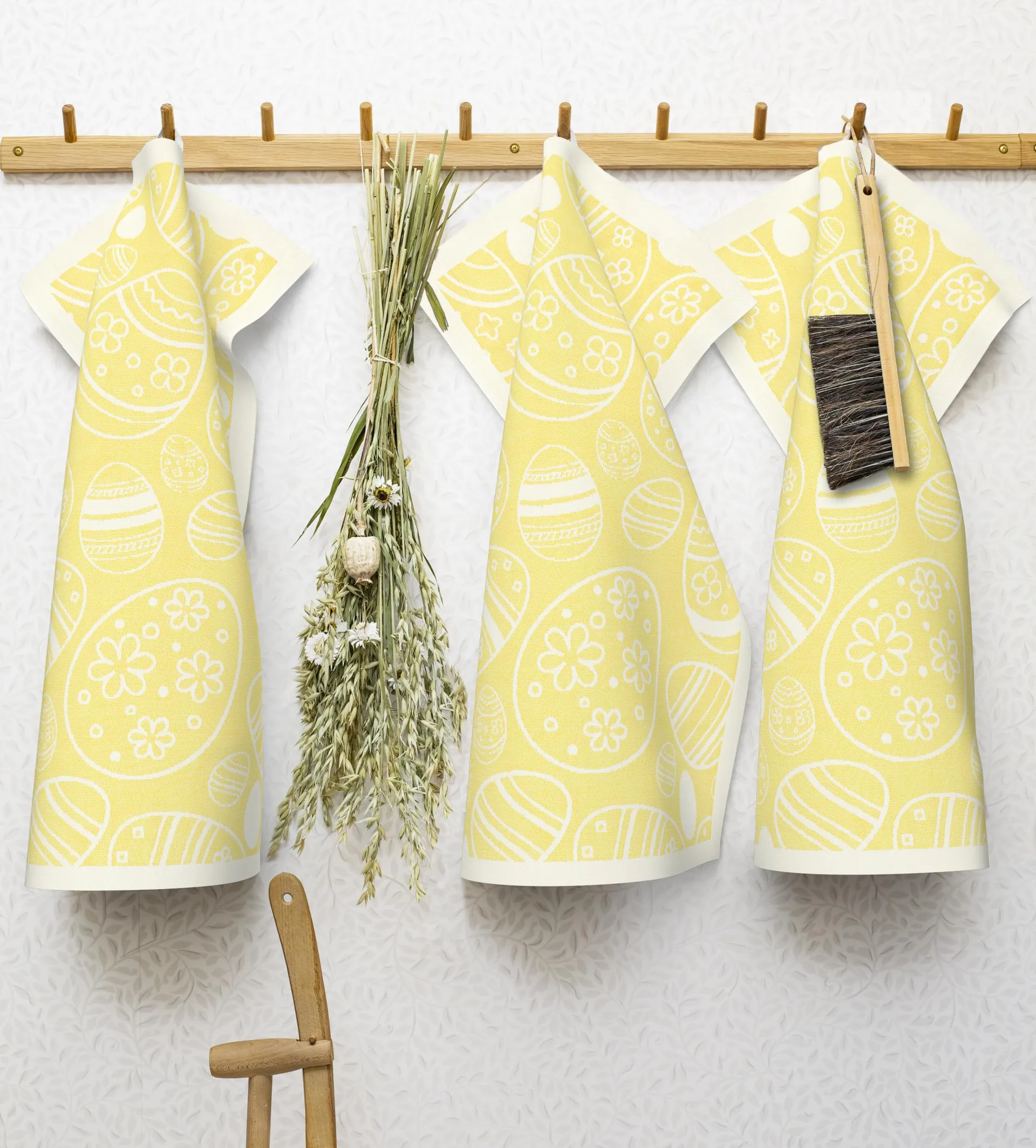 Easter Egg keittiöpyyhe 35x50 cm, Keltainen Ekelund Linneväveri