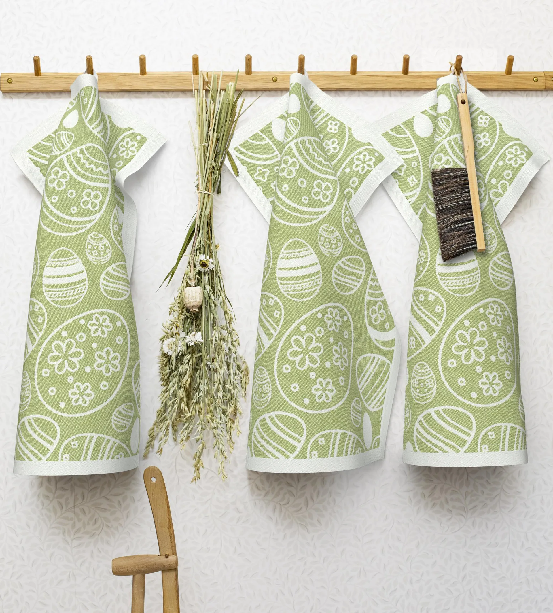 Easter Egg keittiöpyyhe 35x50 cm, Vihreä Ekelund Linneväveri