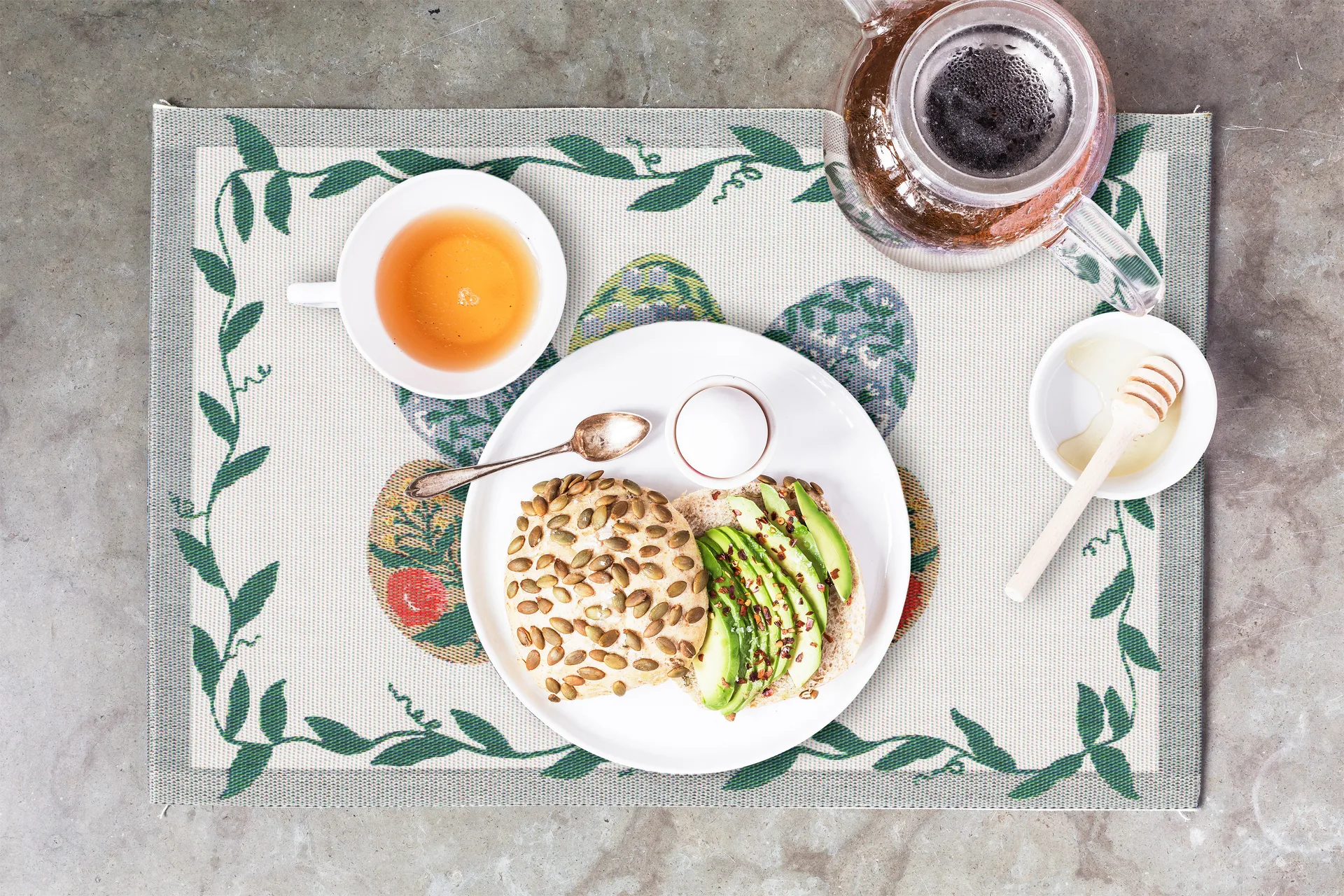 Egg collection -pöytätabletti, 35 x 48 cm Ekelund Linneväveri