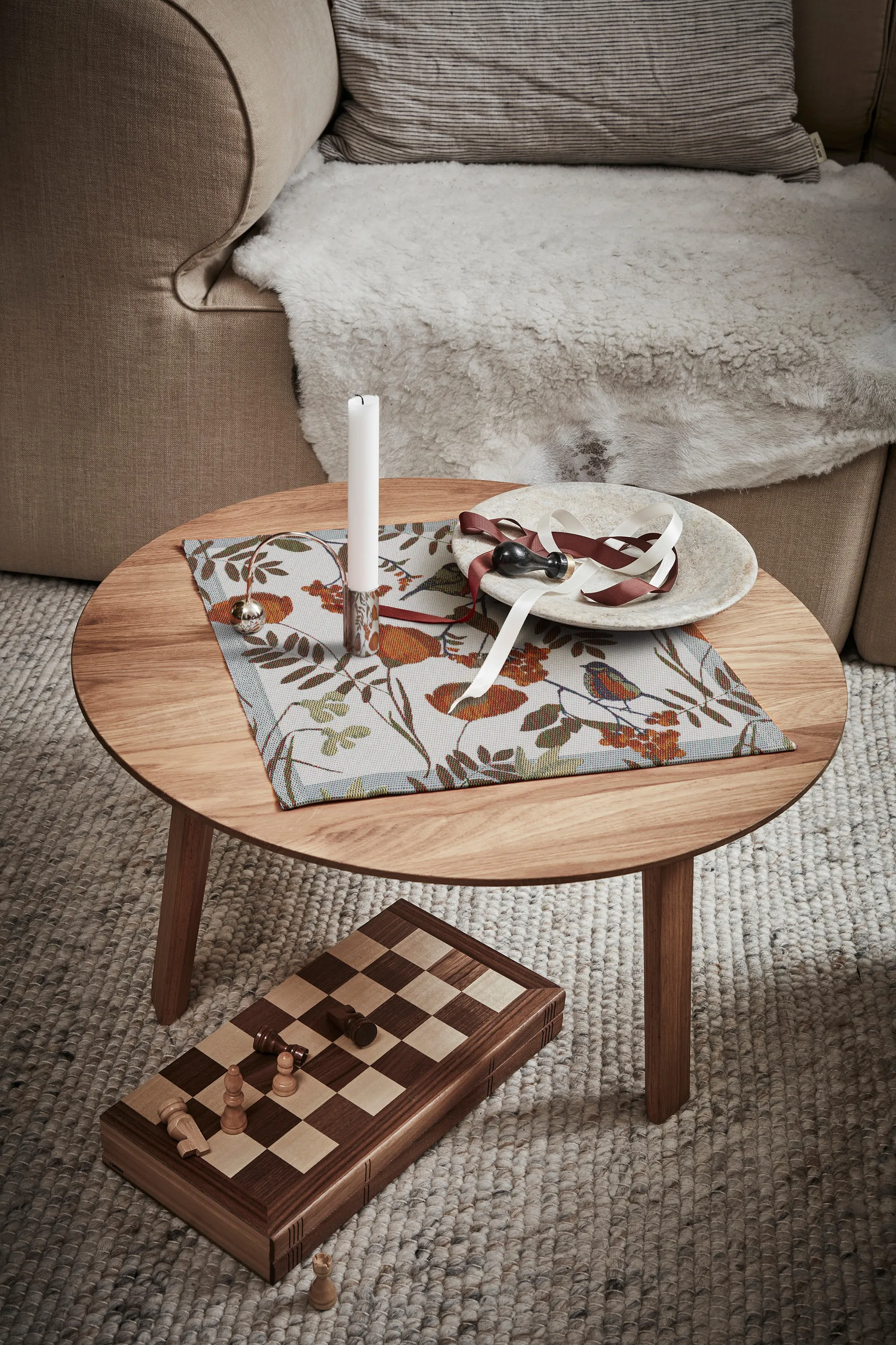 Fåglabäck lautasliina 35x35 cm, Ruskea-oranssi Ekelund Linneväveri