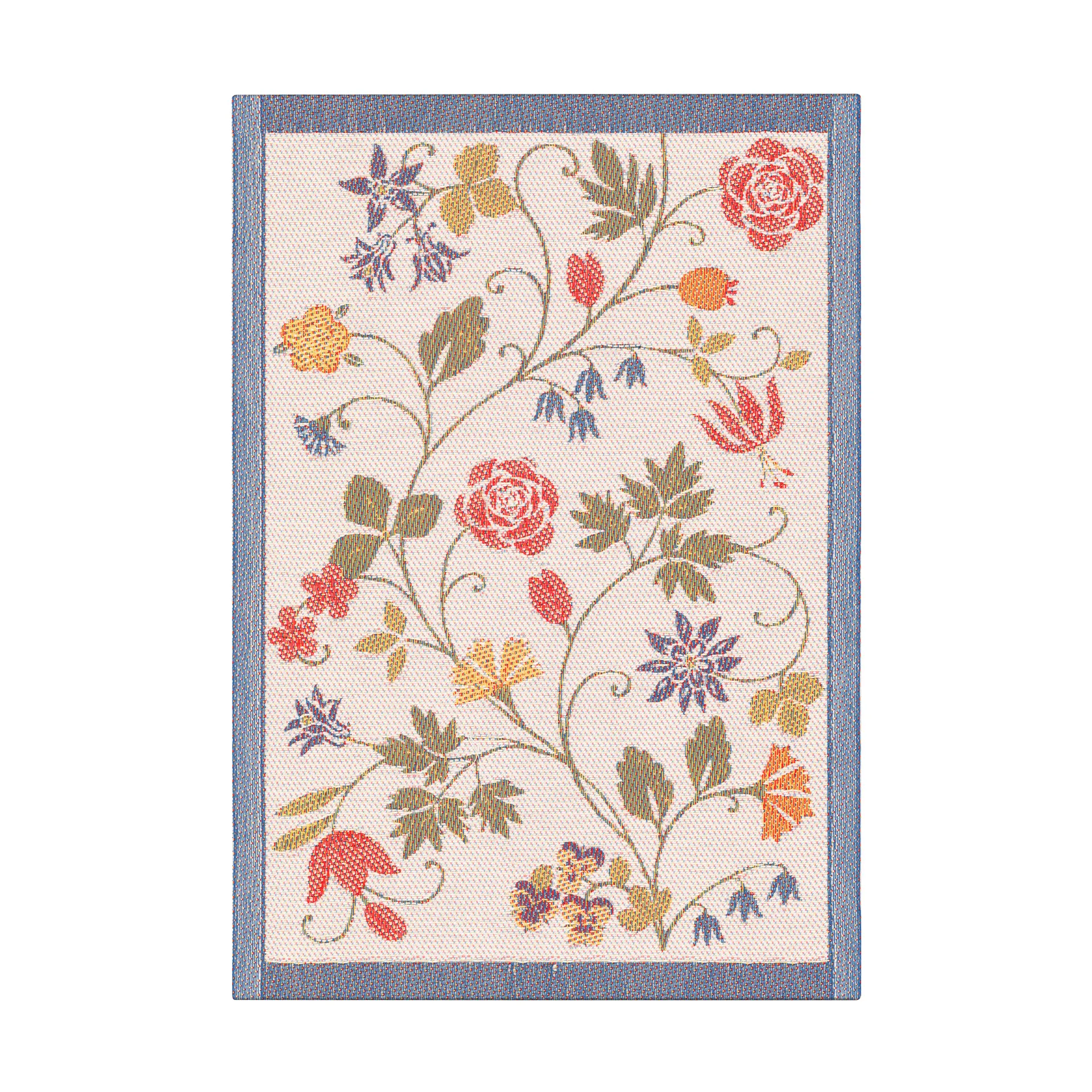 Flower keittiöpyyhe 35x50 cm, Punainen-musta Ekelund Linneväveri