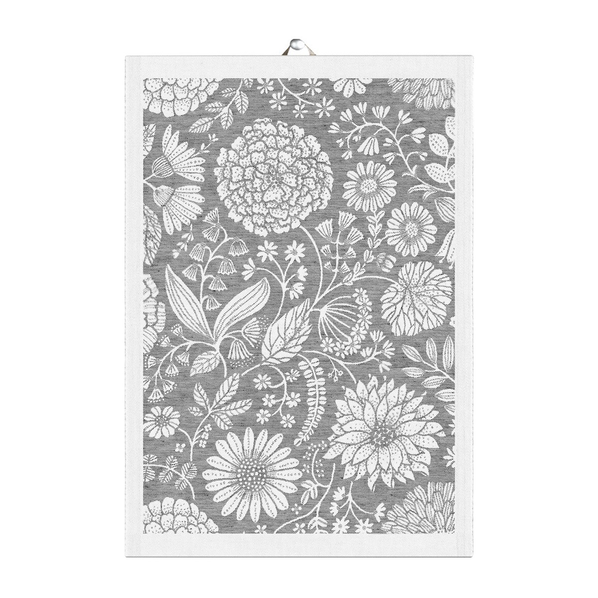 Ekelund Linneväveri Flowering keittiöpyyheliina 35x50 cm Harmaa