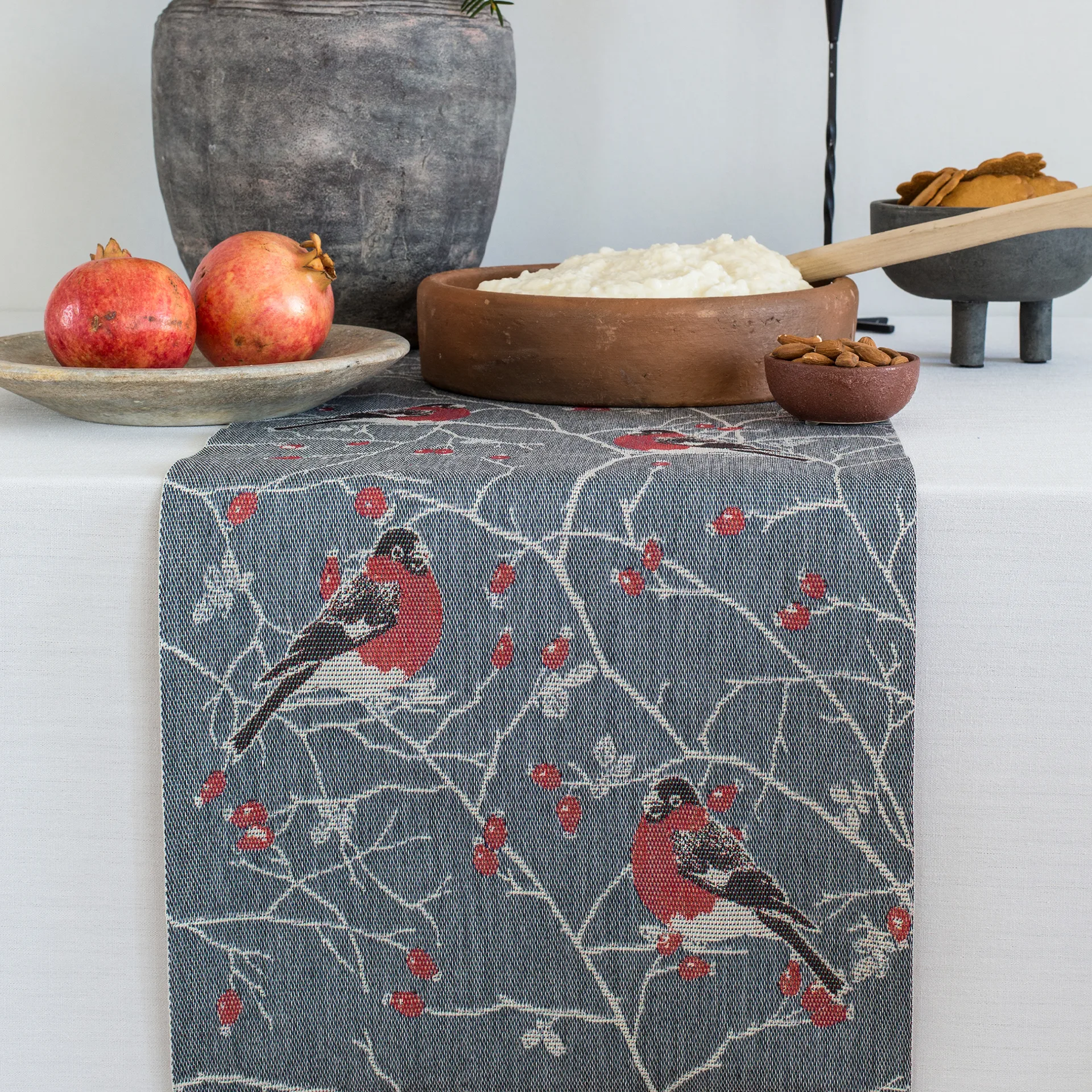 Frostkvist kaitaliina 35x140 cm, Harmaa Ekelund Linneväveri