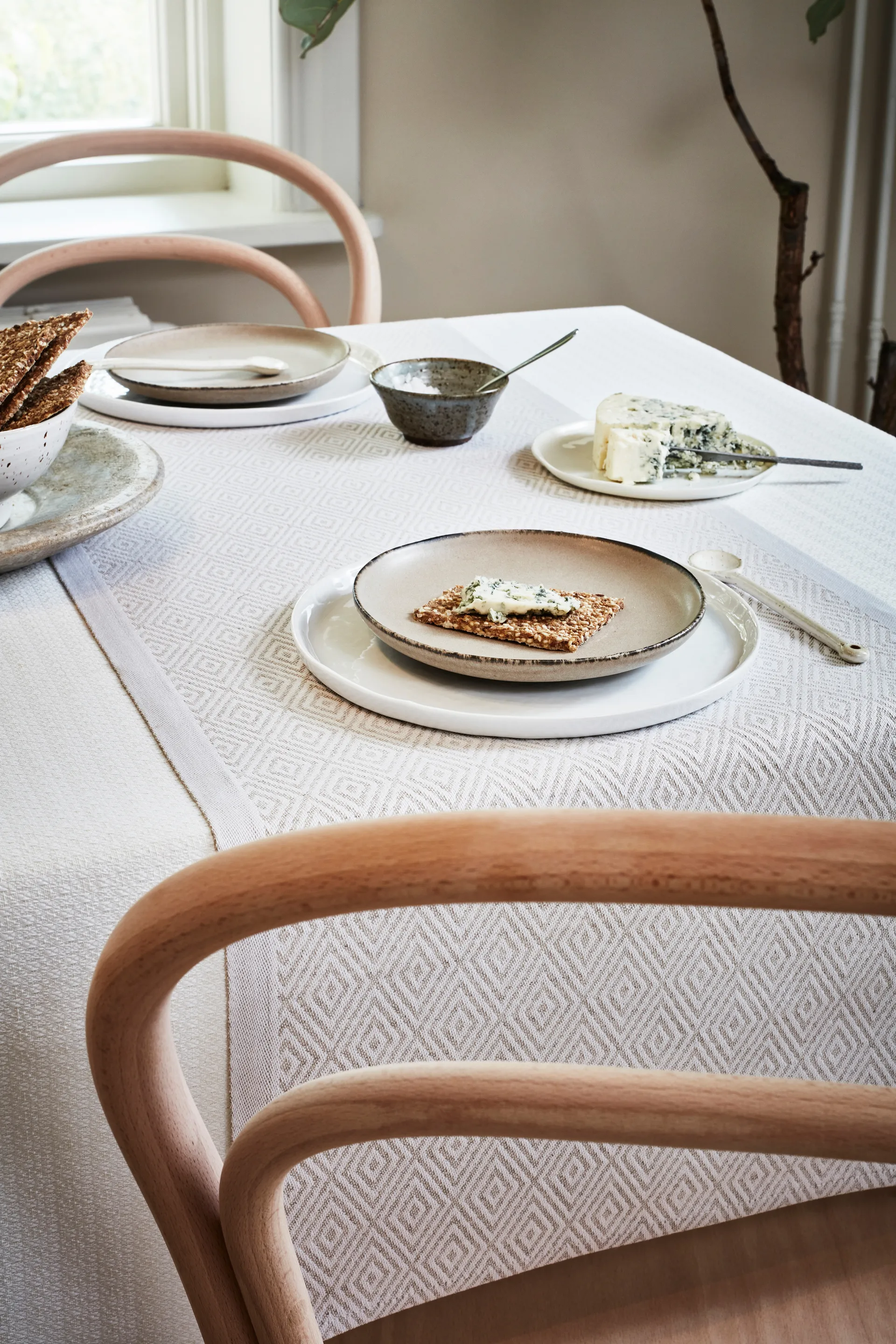 Gåsöga kaitaliina valkaisematon, 35 x 120 cm Ekelund Linneväveri