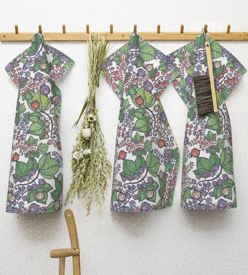 Gooseberries keittiöpyyhe 35 x 50 cm - Vihreä - Ekelund Linneväveri