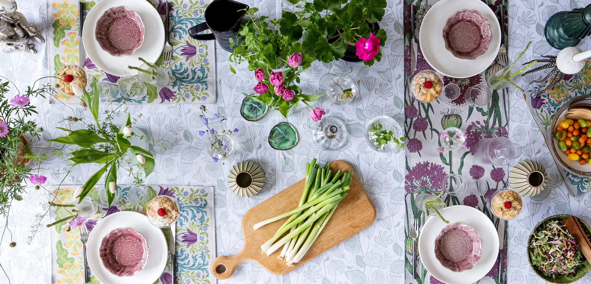 Grönska pöytäliina 145x300 cm, Vihreä Ekelund Linneväveri