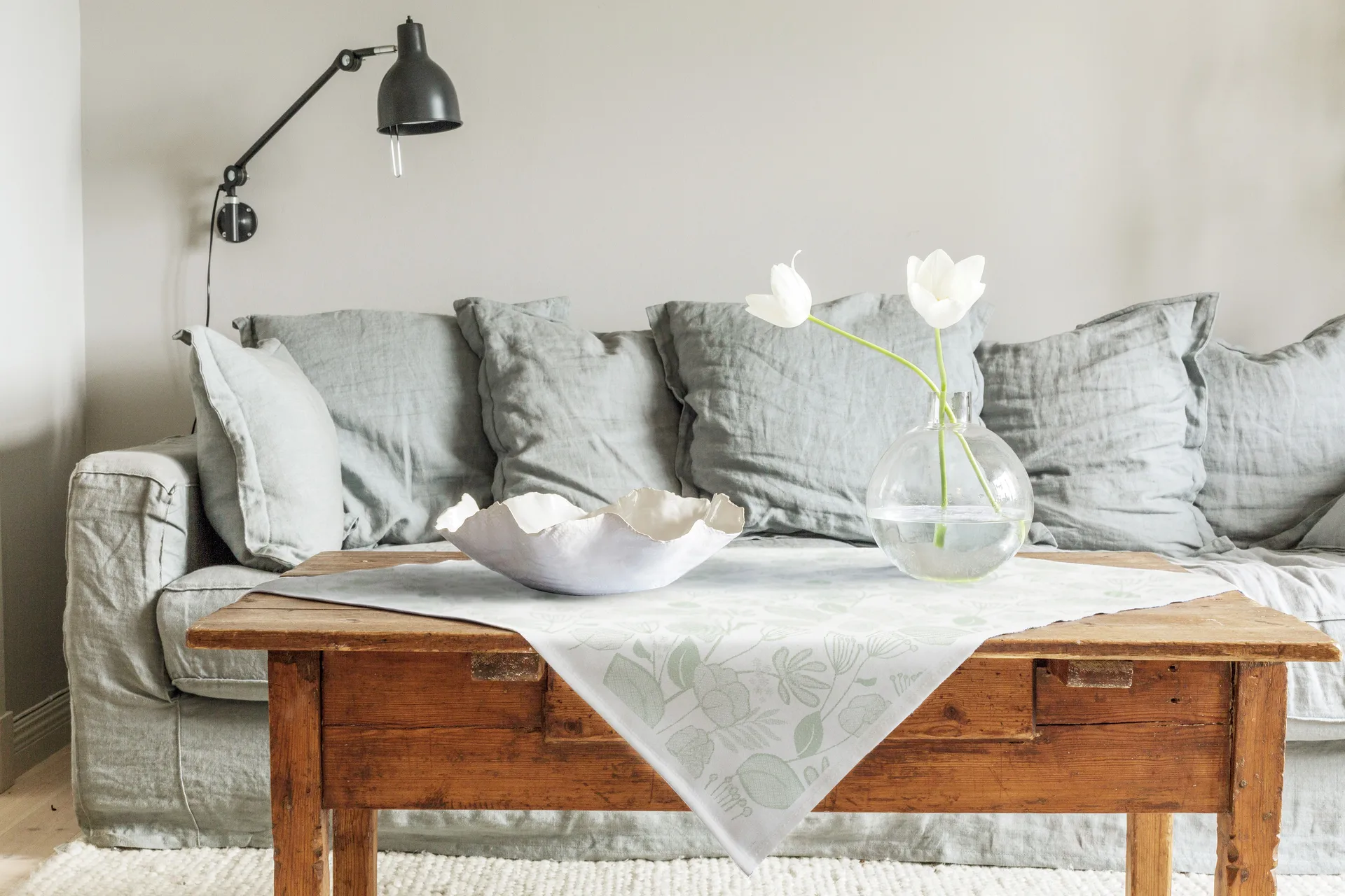 Grönska pöytäliina 75x75 cm, Vihreä Ekelund Linneväveri