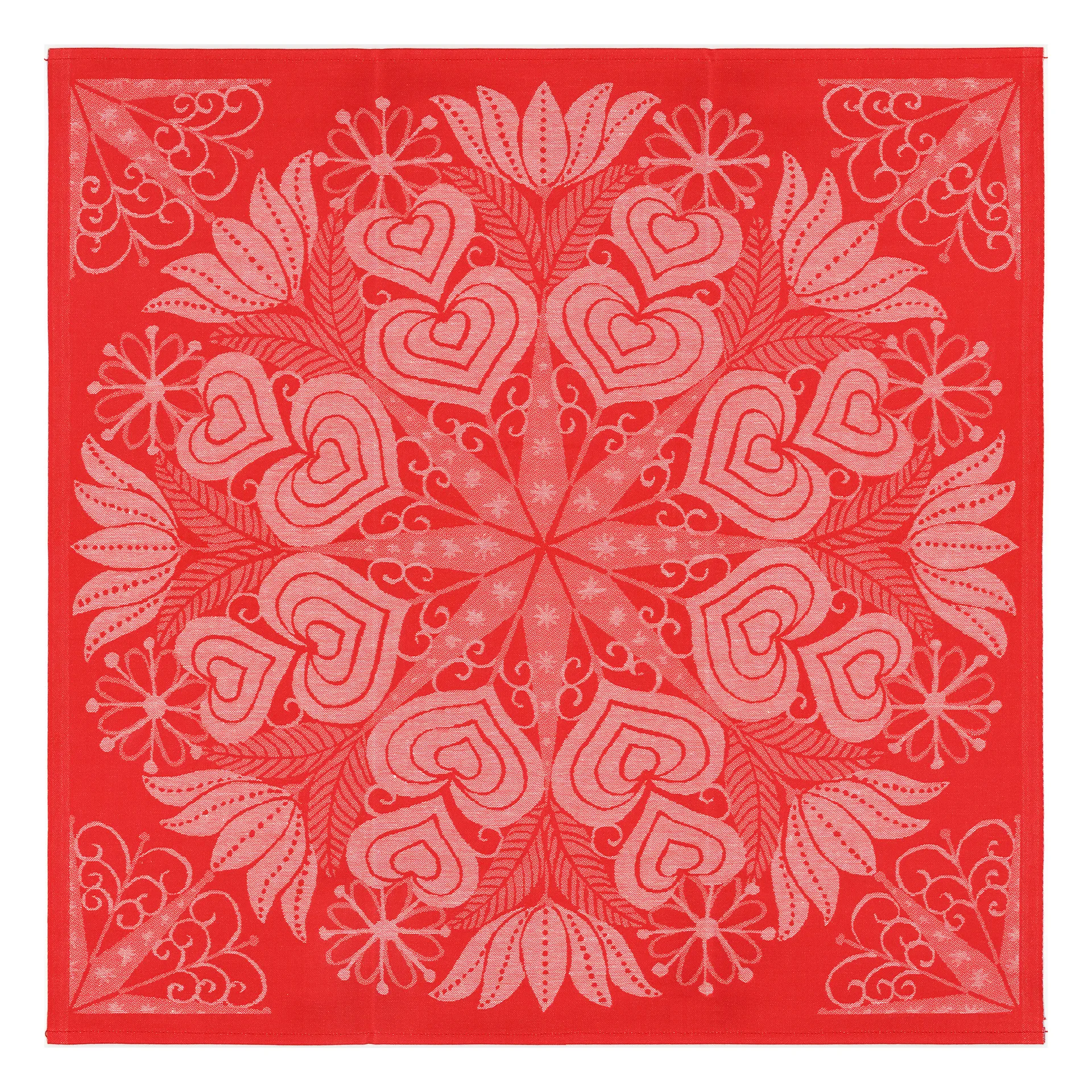 Hjärtbo liina 80x80 cm, Punainen Ekelund Linneväveri