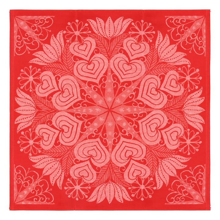 Hjärtbo liina 80x80 cm - Punainen - Ekelund Linneväveri