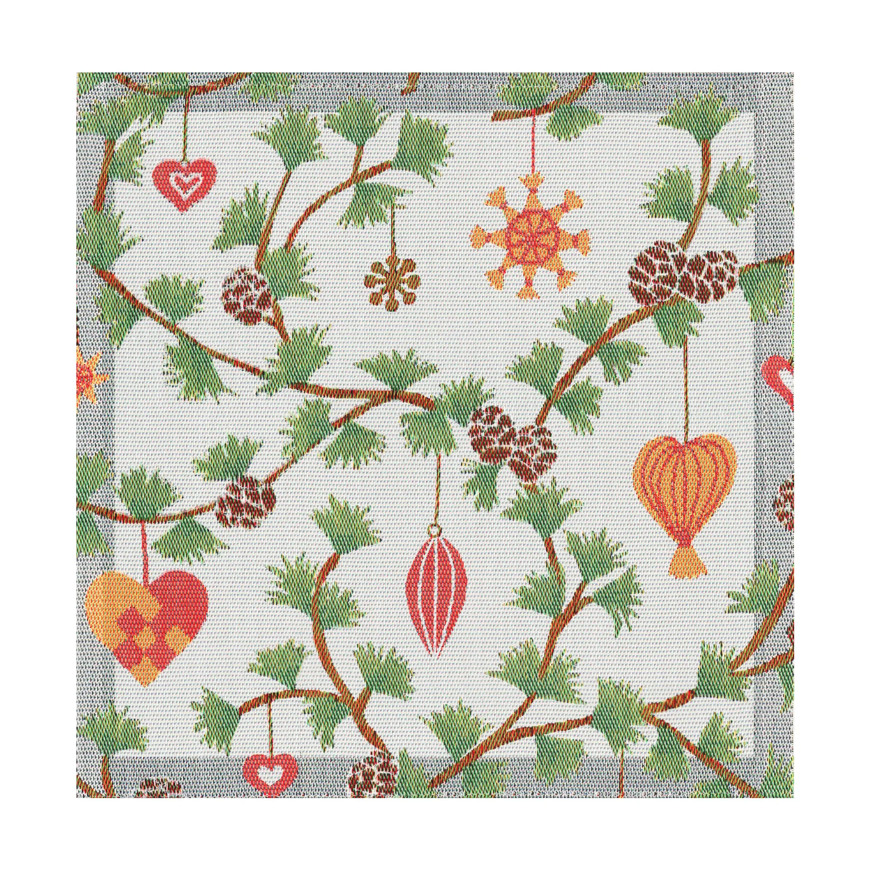 Julefröjd kangaslautasliina 35x35 cm, Monivärinen Ekelund Linneväveri