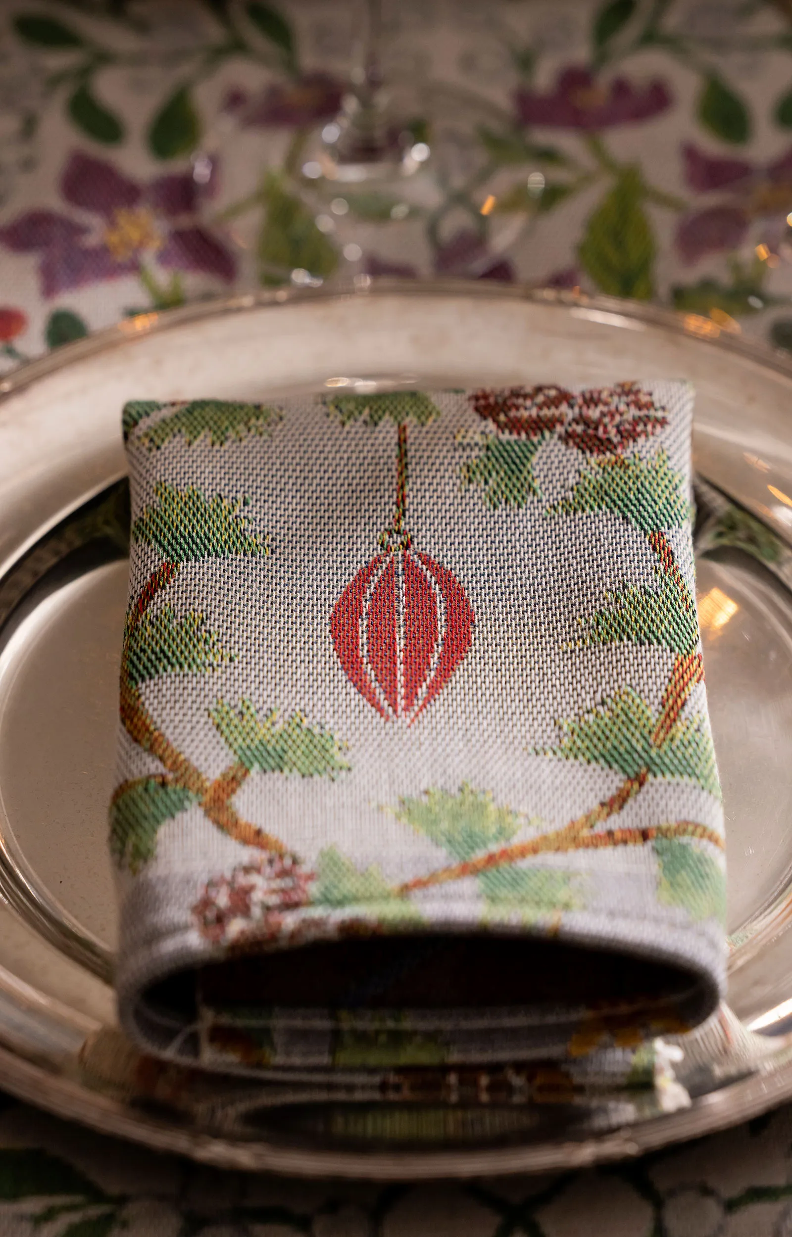 Julefröjd pöytätabletti 35x48 cm, Monivärinen Ekelund Linneväveri