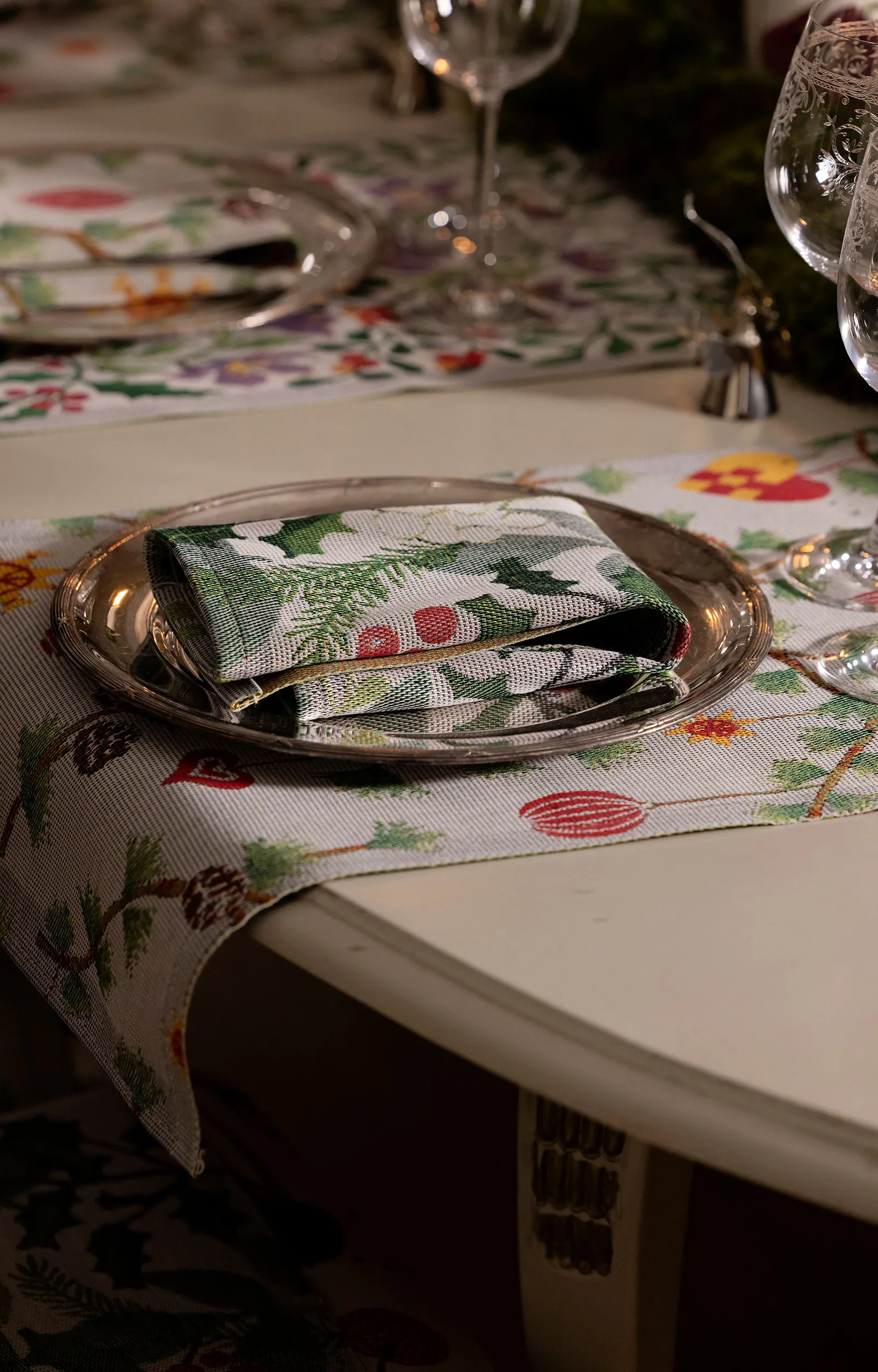 Julnatt keittiöpyyhe 35x50 cm., Musta Ekelund Linneväveri