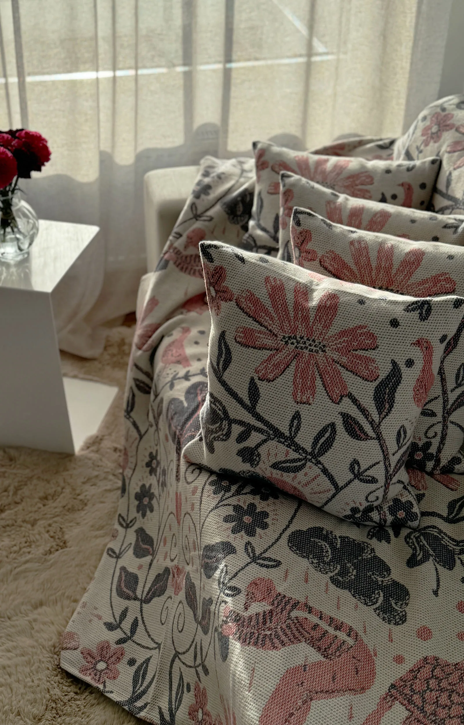 Kärleken tyynynpäällinen 40x40 cm, Monivärinen Ekelund Linneväveri