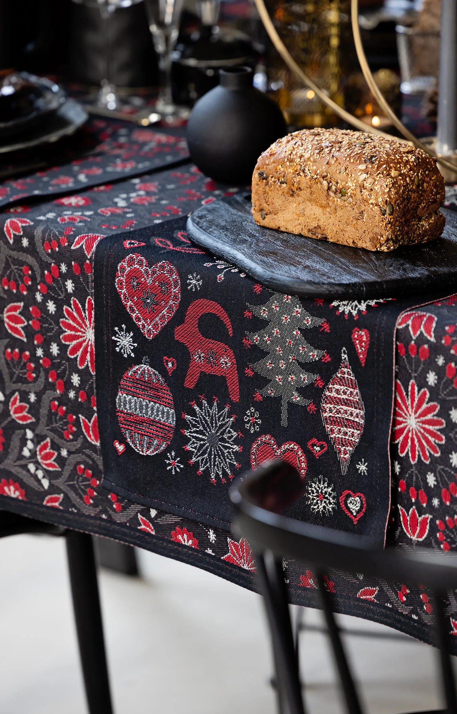 Koltrast kangaslautasliina 35x35 cm, Monivärinen Ekelund Linneväveri