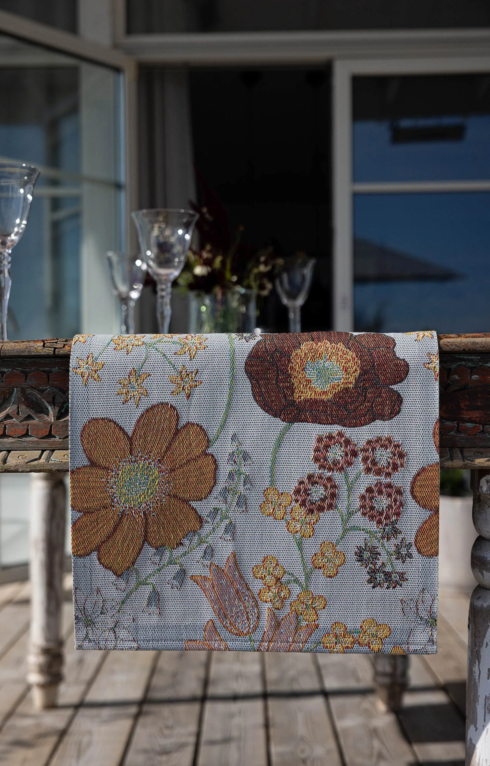 Kvällsblom keittiöpyyhe 35x50 cm, Monivärinen Ekelund Linneväveri