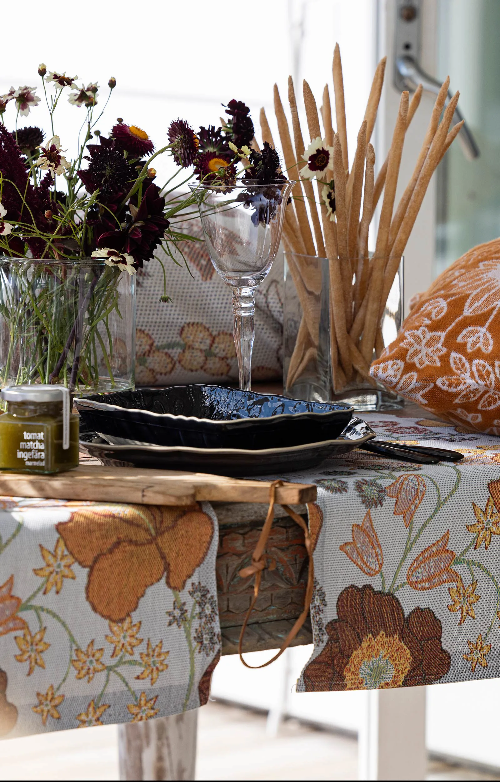 Kvällsblom keittiöpyyhe 35x50 cm, Monivärinen Ekelund Linneväveri