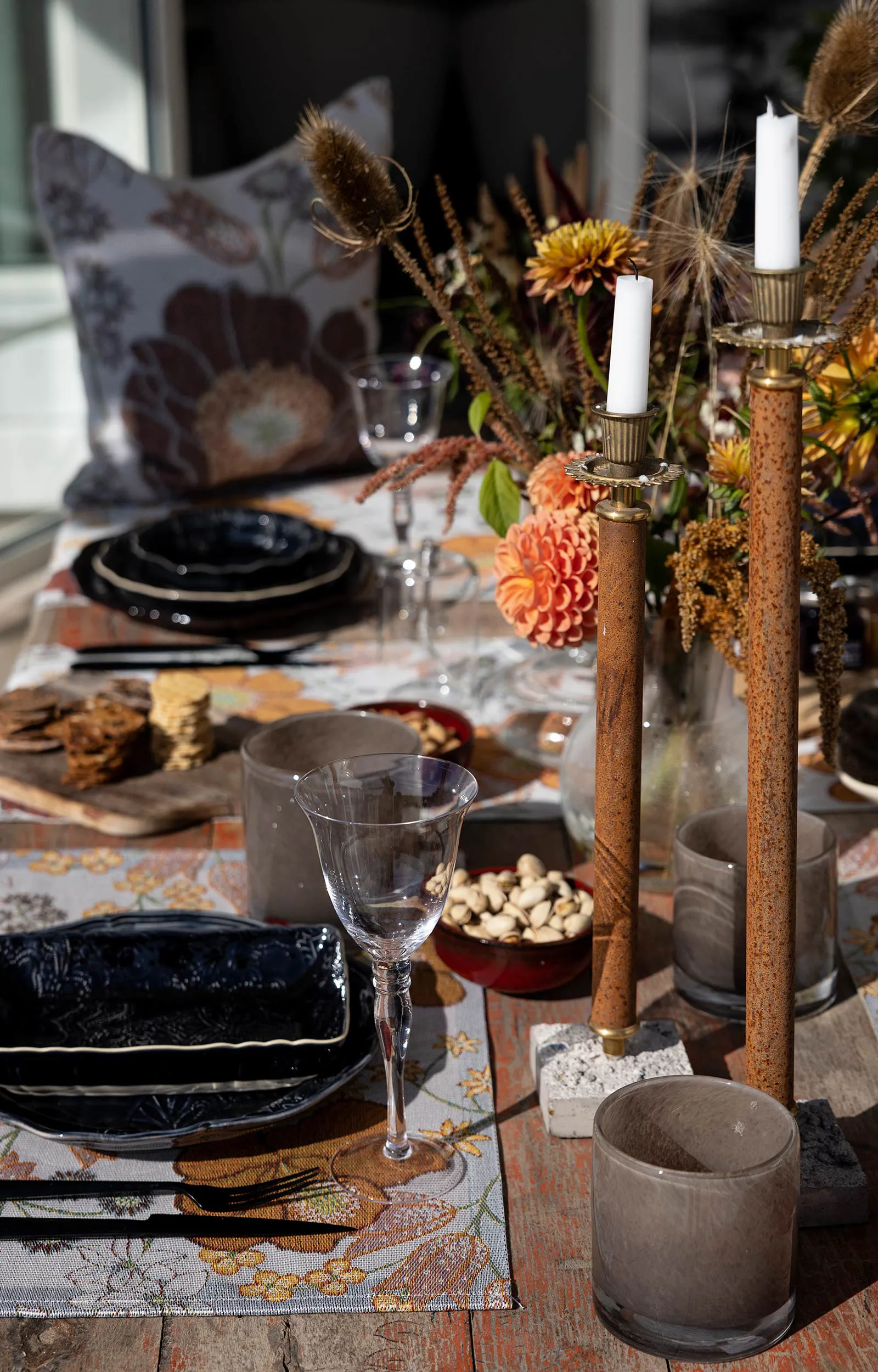 Kvällsblom tyynynpäällinen 40x40 cm, Monivärinen Ekelund Linneväveri