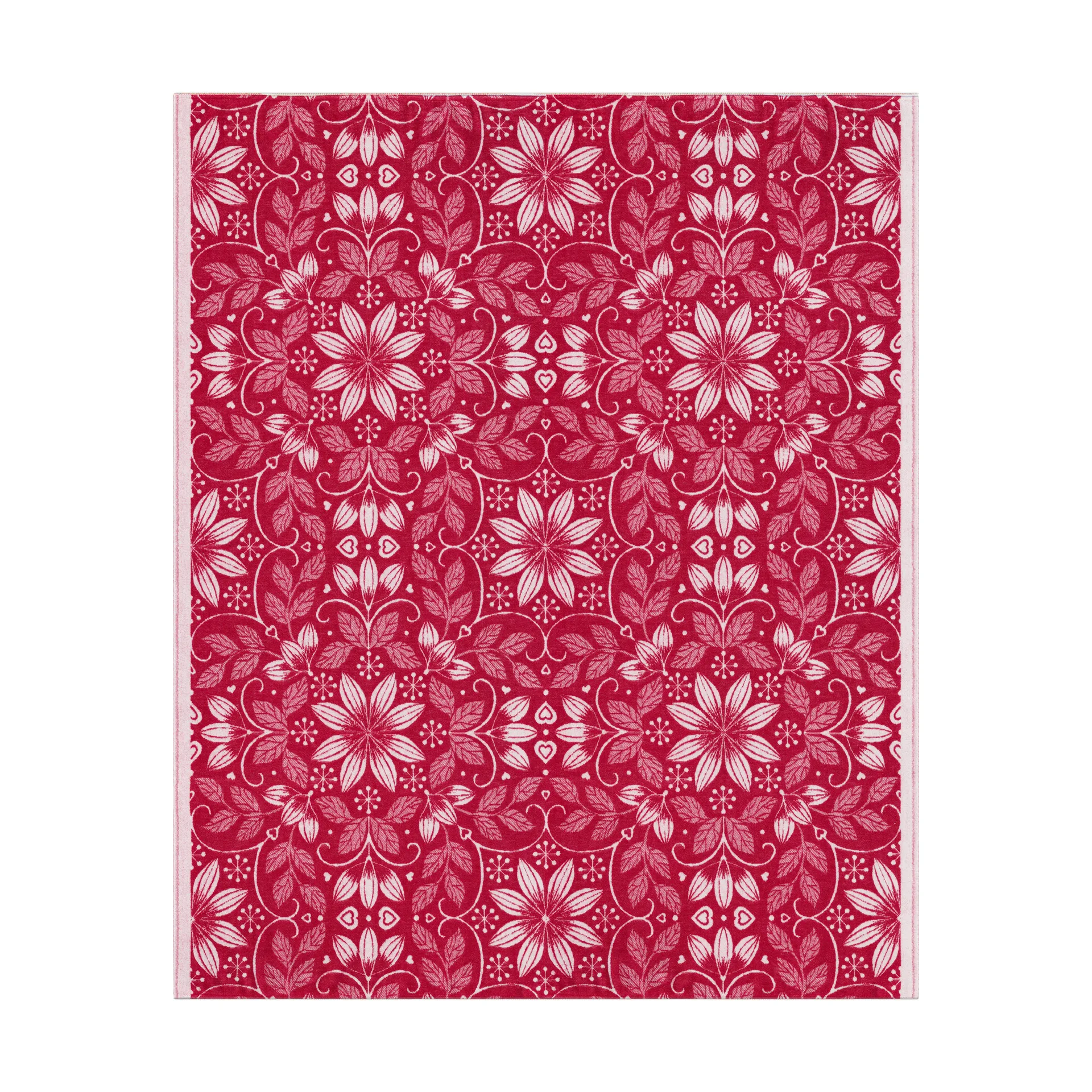 Lämpö puuvillahuopa 140x170 cm, Punainen Ekelund Linneväveri