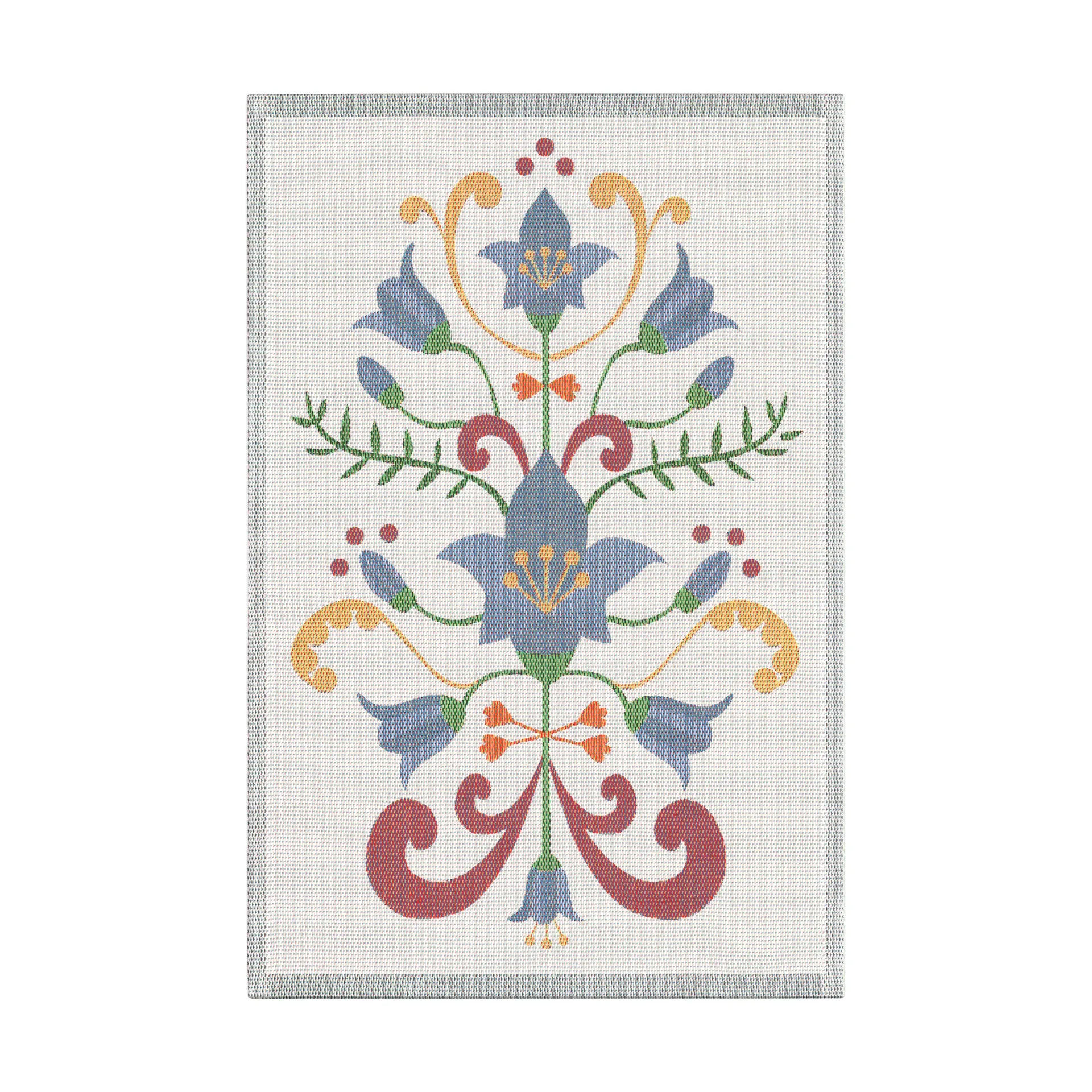 Lindan blåklocka keittiöpyyhe 40x60 cm, Sininen-harmaa Ekelund Linneväveri