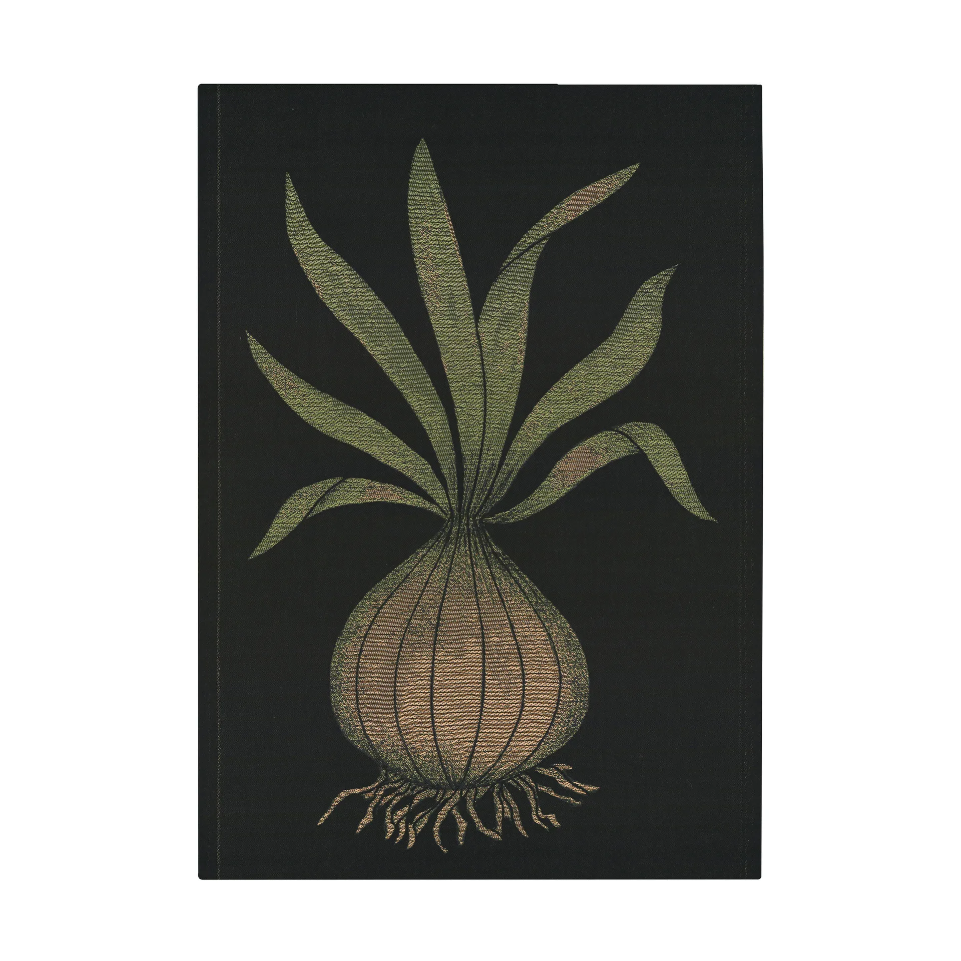 Lök keittiöpyyhe 48x70 cm, Musta-tumman keltainen Ekelund Linneväveri