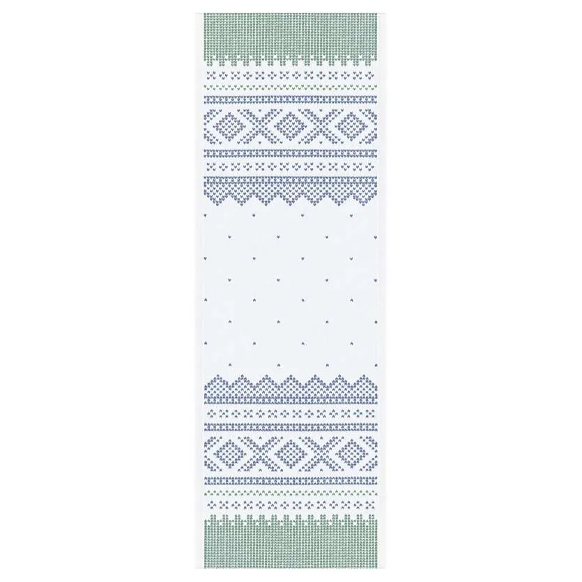 Marius kaitaliina 35x100cm, Vihreä-sininen Ekelund Linneväveri