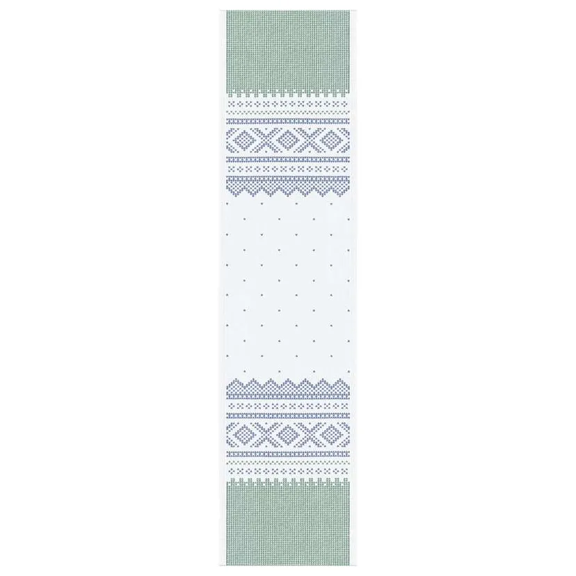 Marius kaitaliina 35x140 cm, Vihreä-sininen Ekelund Linneväveri