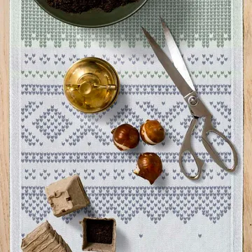 Marius kaitaliina 35x140 cm - Vihreä-sininen - Ekelund Linneväveri