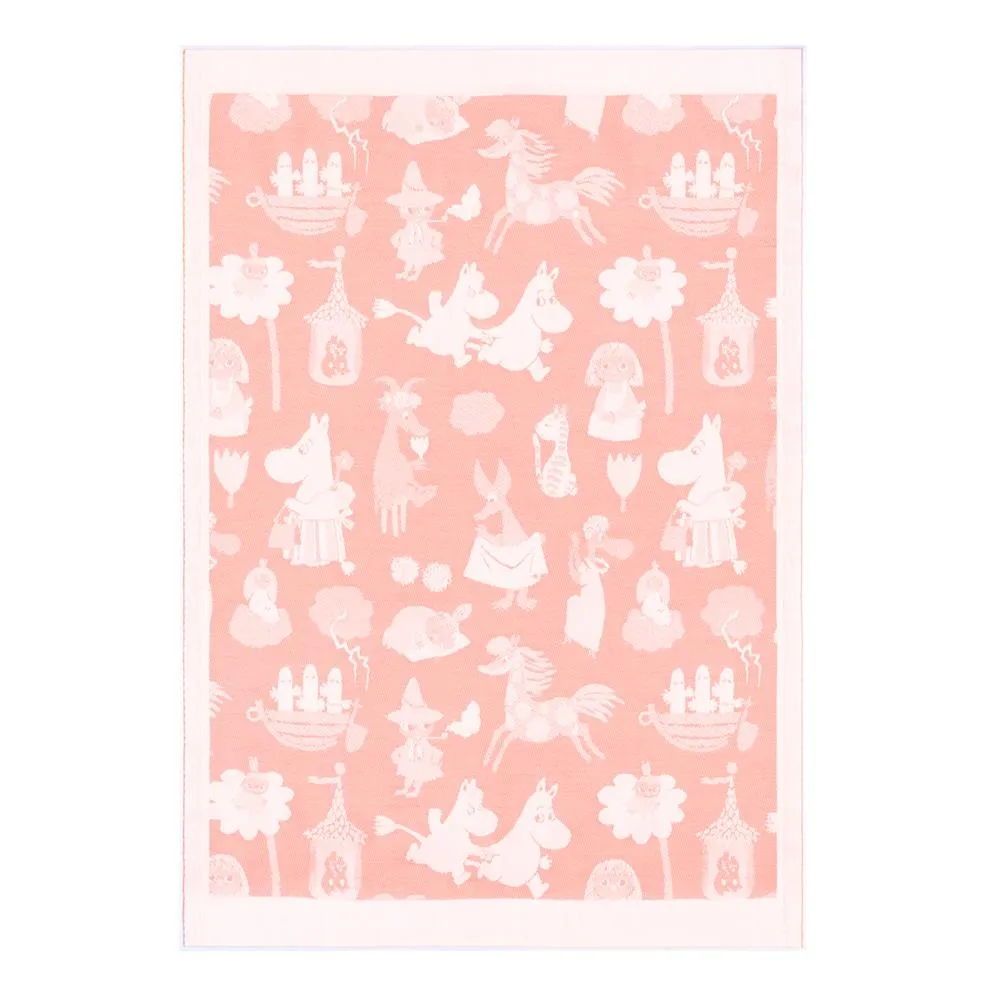 Moomin Valley lasten huopa, vaaleanpunainen Ekelund Linneväveri