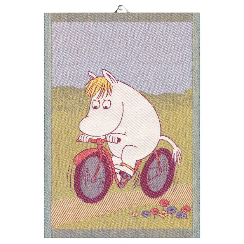 Muumi keittiöpyyhe 35x50 cm, Bike path Ekelund Linneväveri