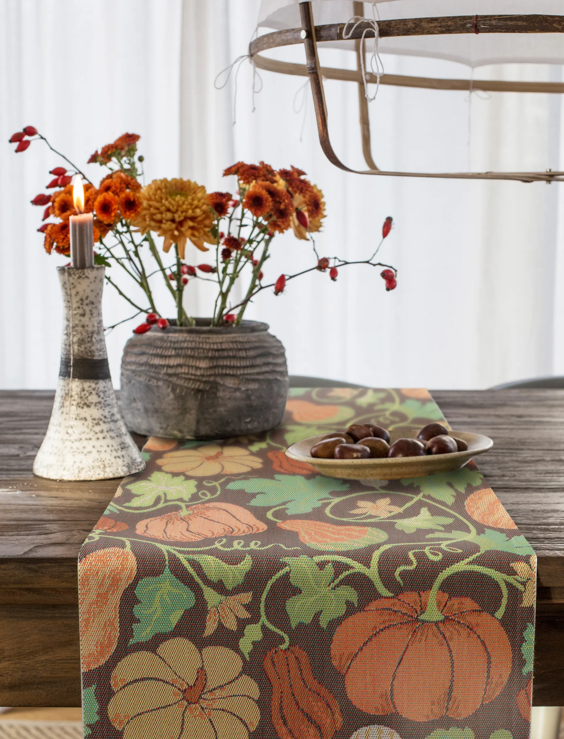 Plenty of pumpkin -kaitaliina, 35 x 120 cm Ekelund Linneväveri