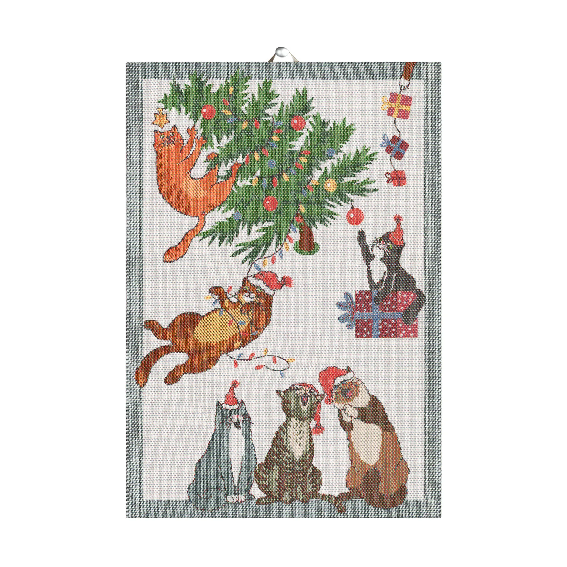 Purr-fect Christmas keittiöpyyhe 35x50 cm, Multi Ekelund Linneväveri