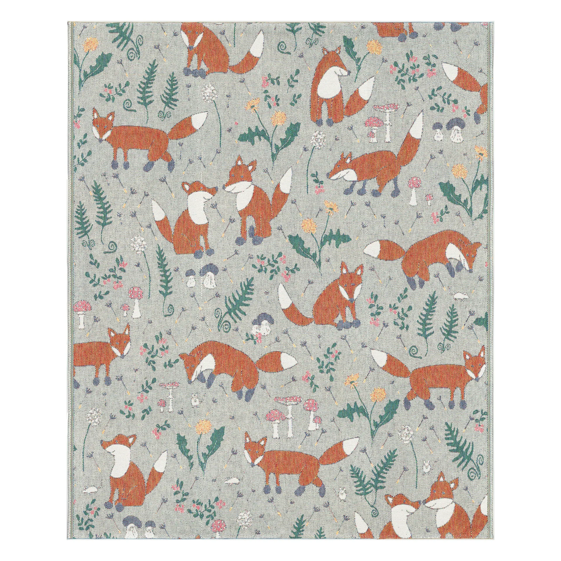 Rävar puuvillaviltti, 140 x 170 cm, Monivärinen Ekelund Linneväveri