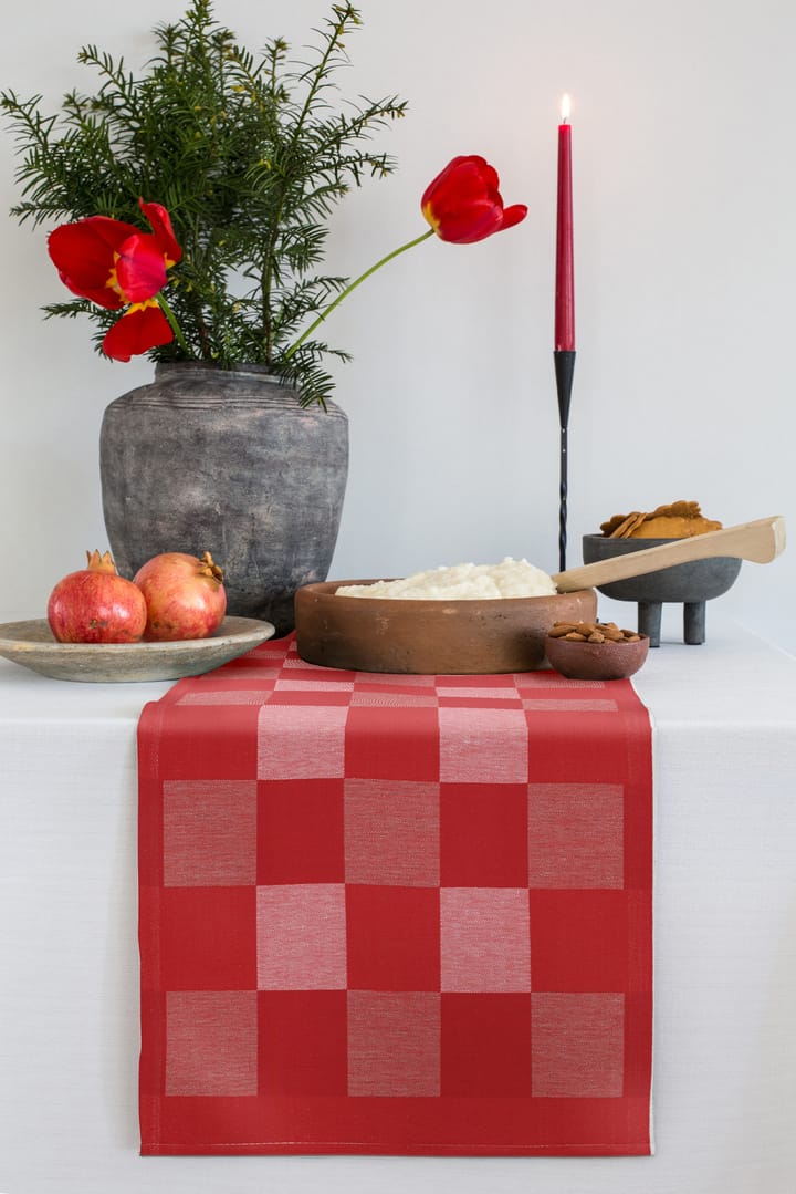 Schack kaitaliina punainen, 35 x 110 cm Ekelund Linneväveri